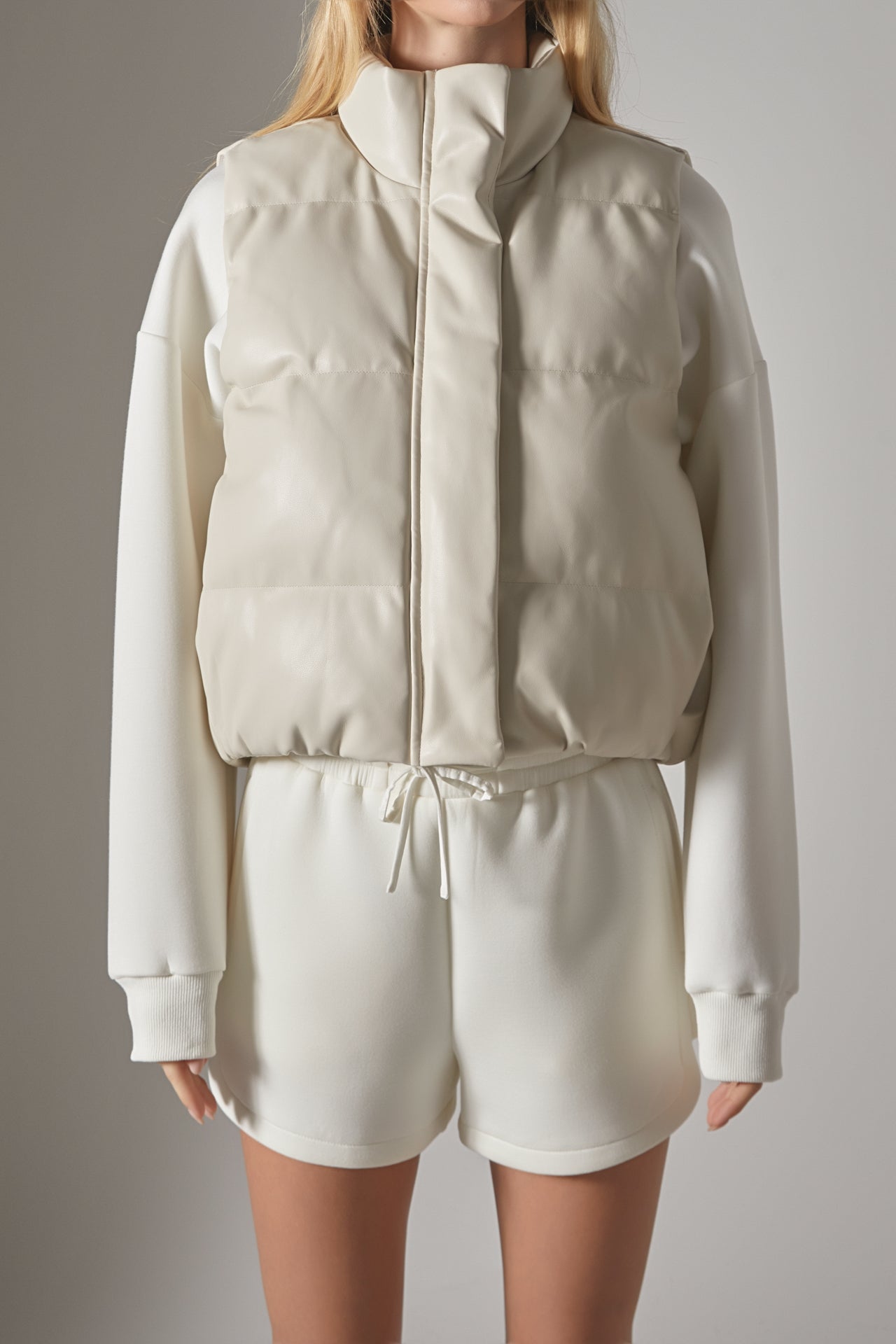 GREY LAB - Puffer Cropped Vest - VEST available at Objectrare