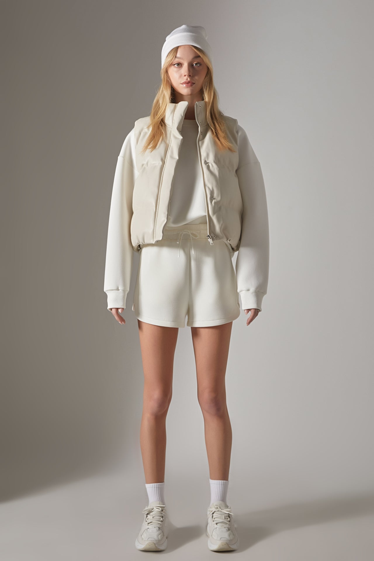 GREY LAB - Puffer Cropped Vest - VEST available at Objectrare