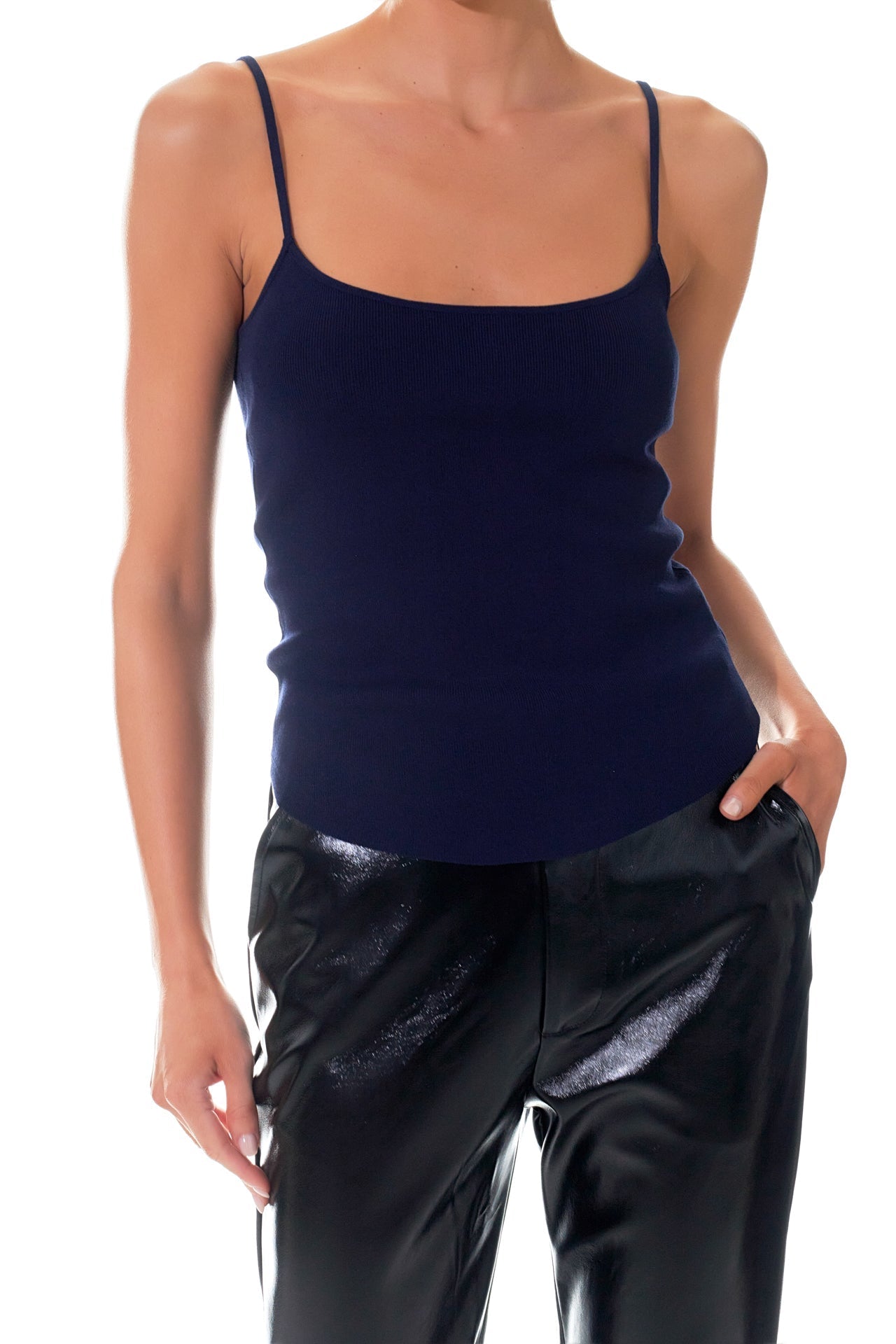 GREY LAB - Round Hem Knit Tank Top - TOPS available at Objectrare