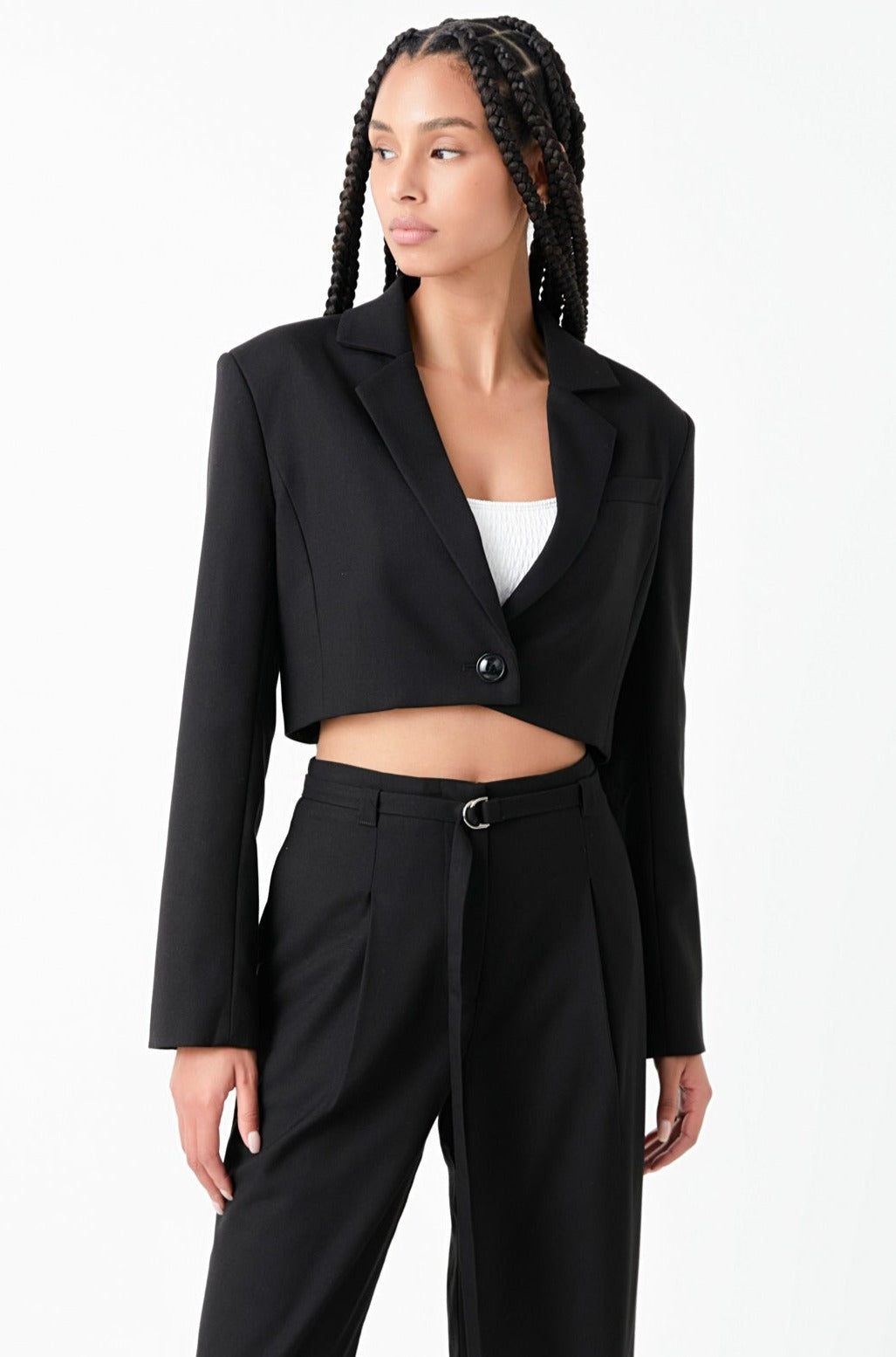 Wide Sleeved Cropped Blazer