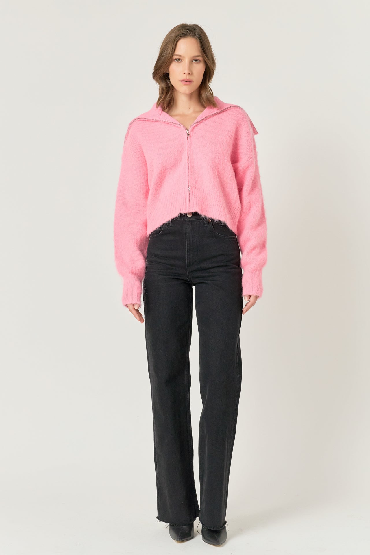 ENDLESS ROSE - Oversize Collar Knit Jacket - JACKETS available at Objectrare