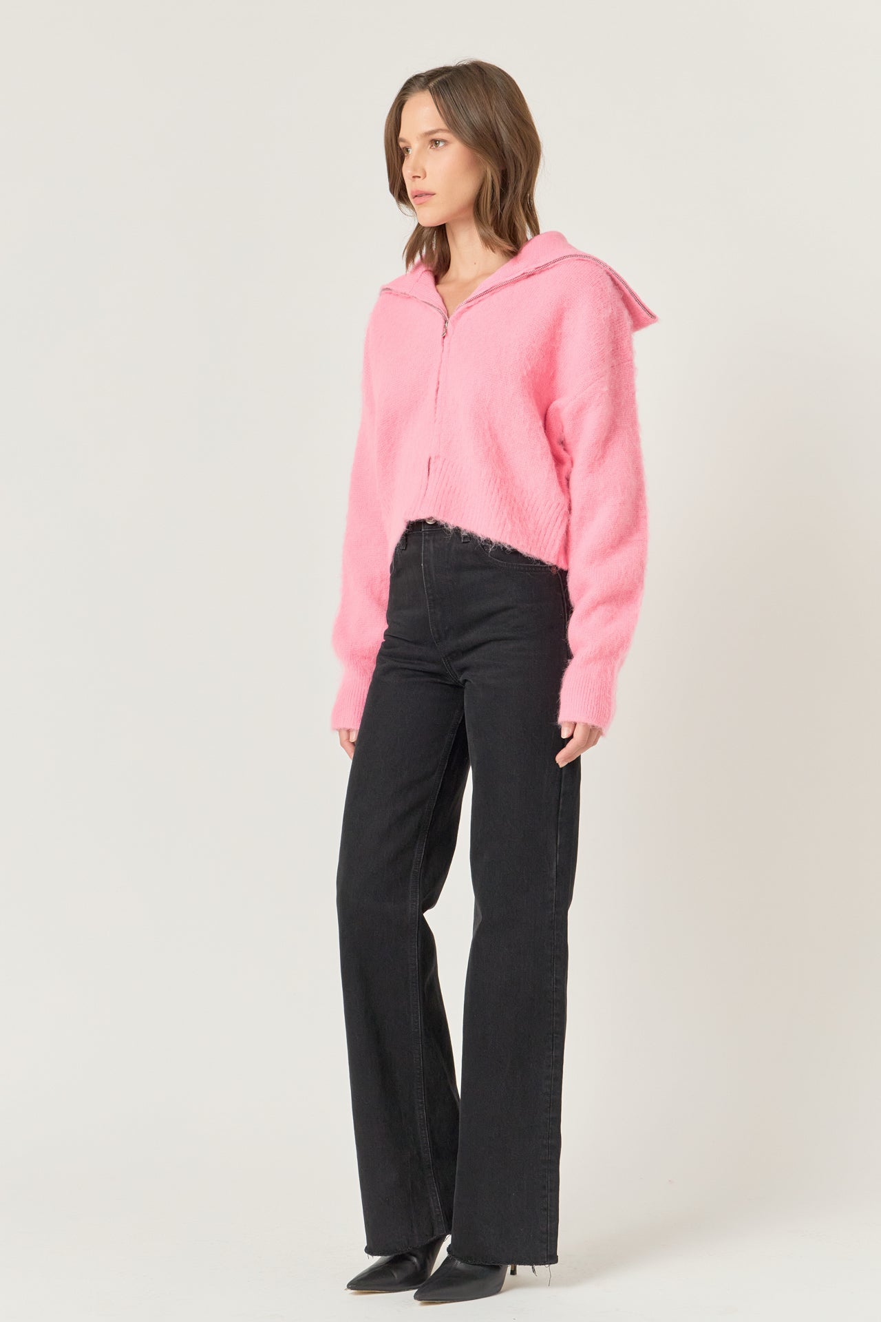 ENDLESS ROSE - Oversize Collar Knit Jacket - JACKETS available at Objectrare