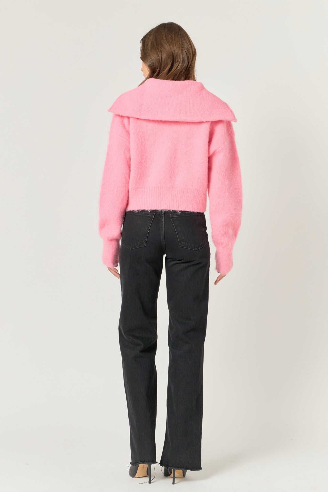 ENDLESS ROSE - Oversize Collar Knit Jacket - JACKETS available at Objectrare