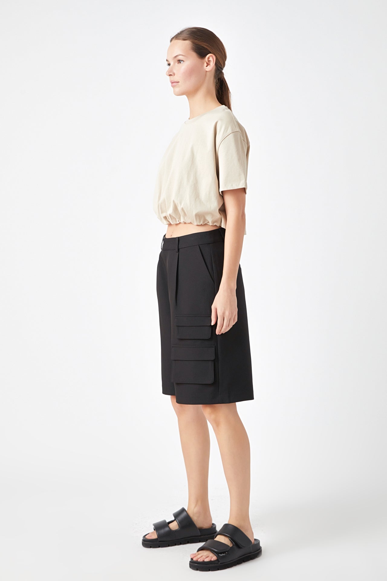 GREY LAB - Cropped Top with Elastic Band - TOPS available at Objectrare