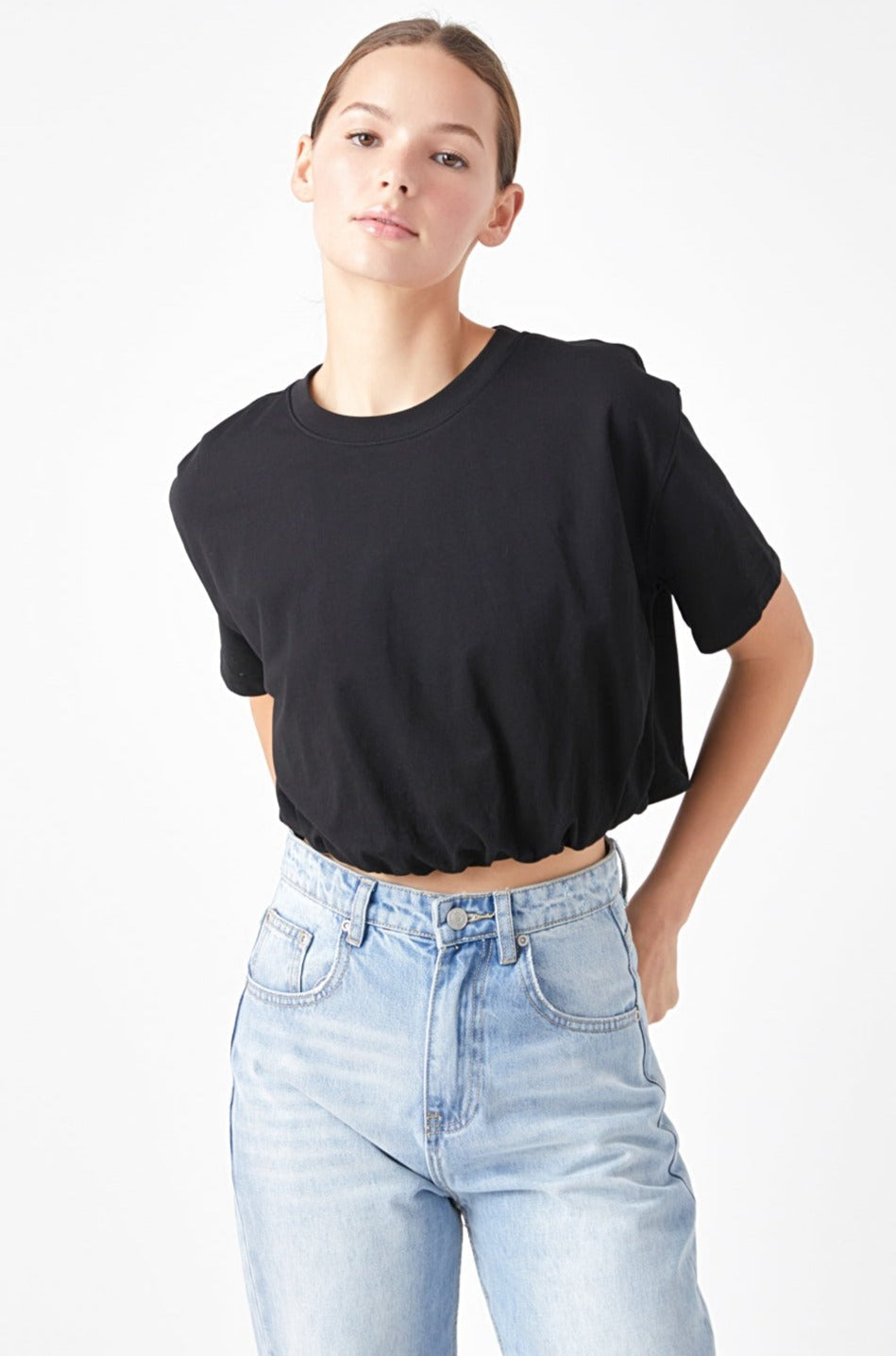 GREY LAB - Cropped Top with Elastic Band - TOPS available at Objectrare