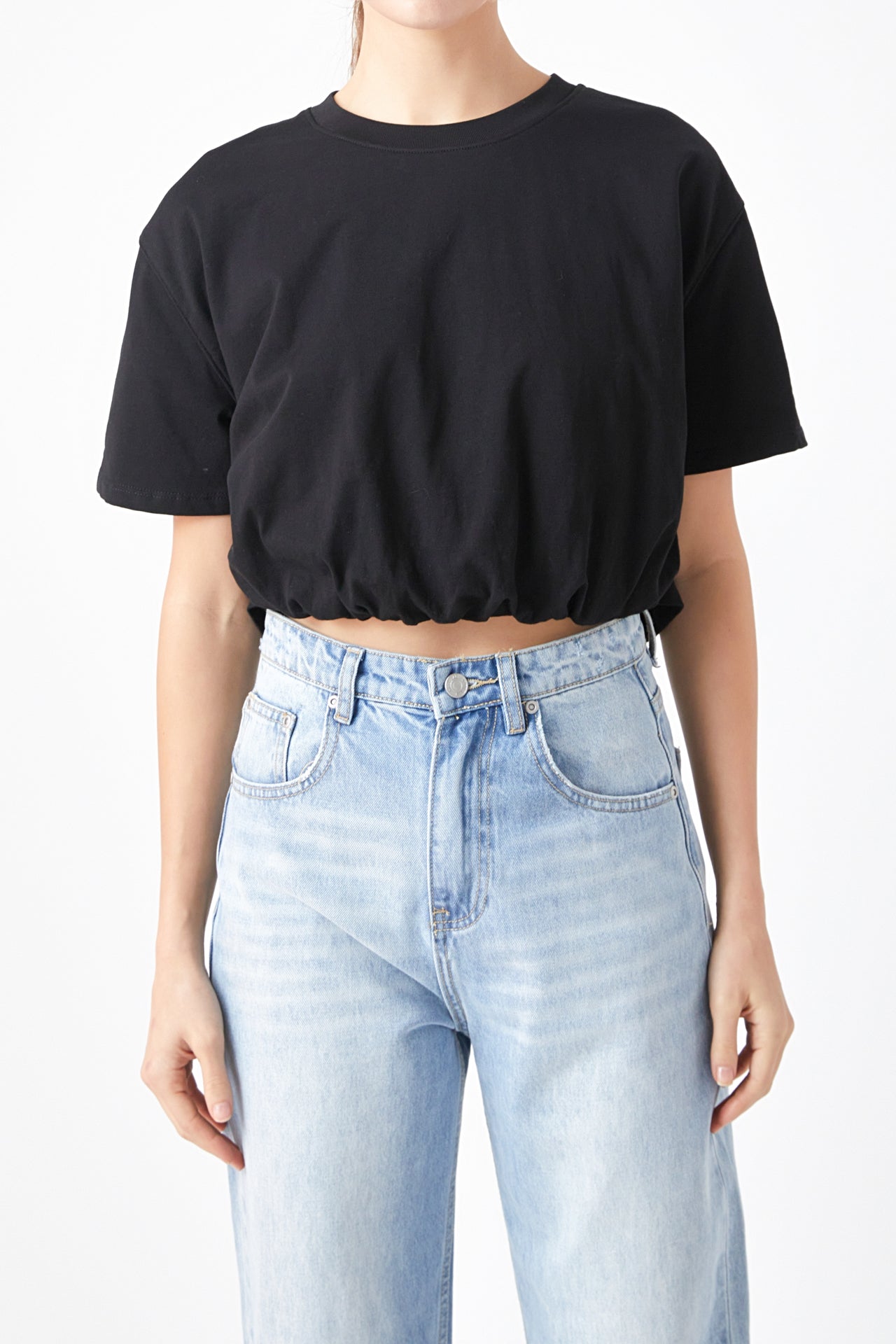 GREY LAB - Cropped Top with Elastic Band - TOPS available at Objectrare