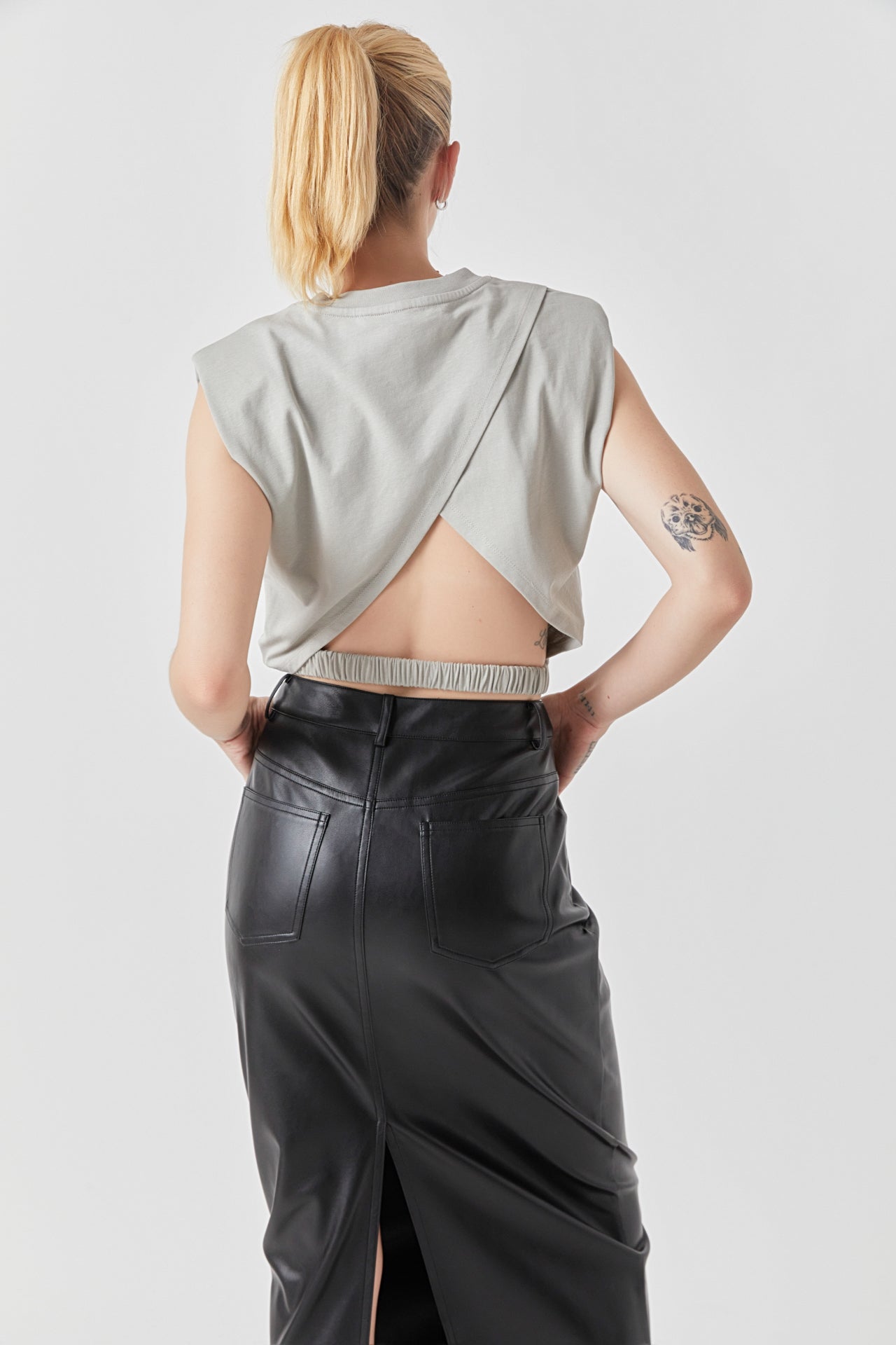 GREY LAB - Open Back Cropped Top - TOPS available at Objectrare