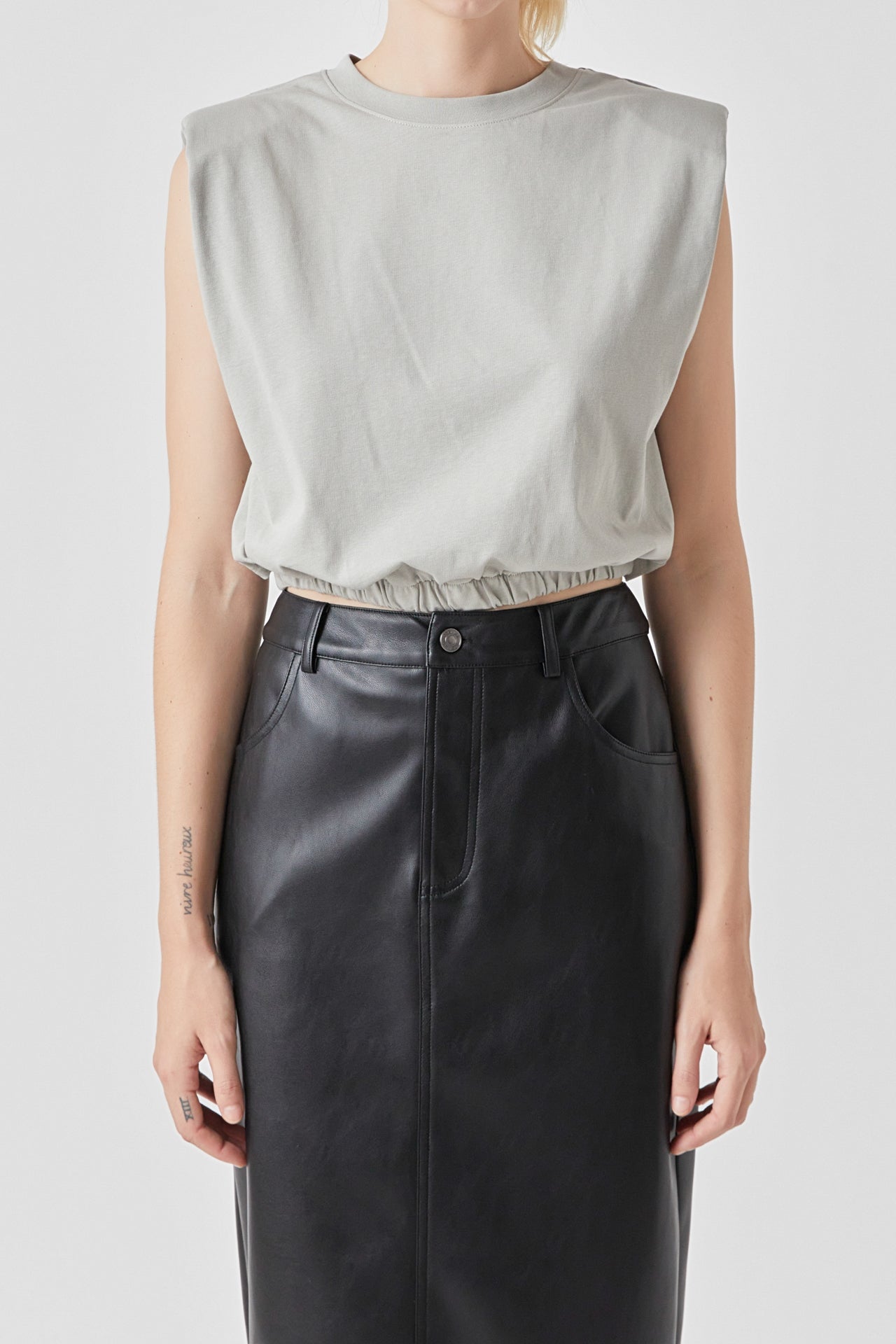 GREY LAB - Open Back Cropped Top - TOPS available at Objectrare