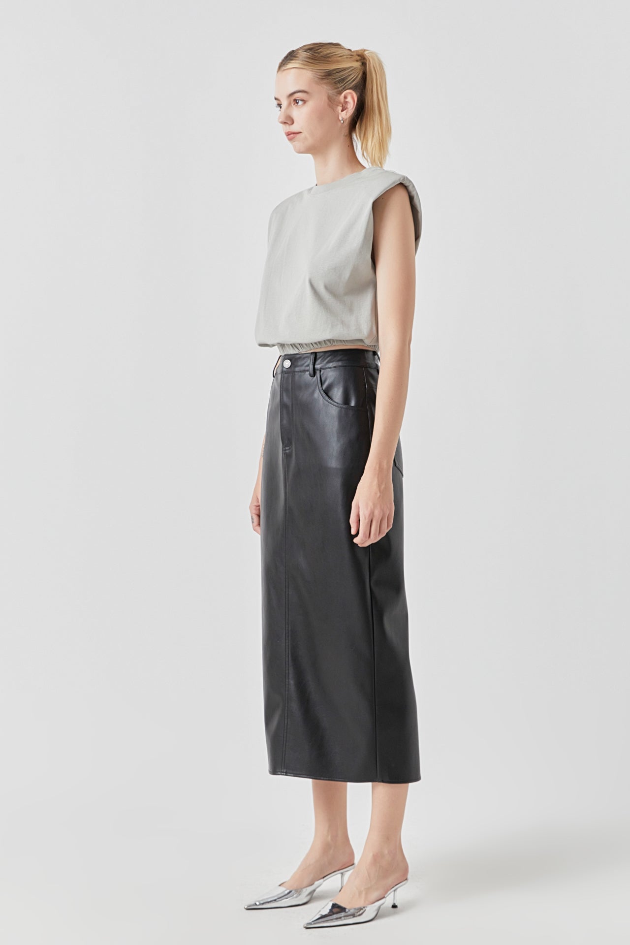 GREY LAB - Open Back Cropped Top - TOPS available at Objectrare