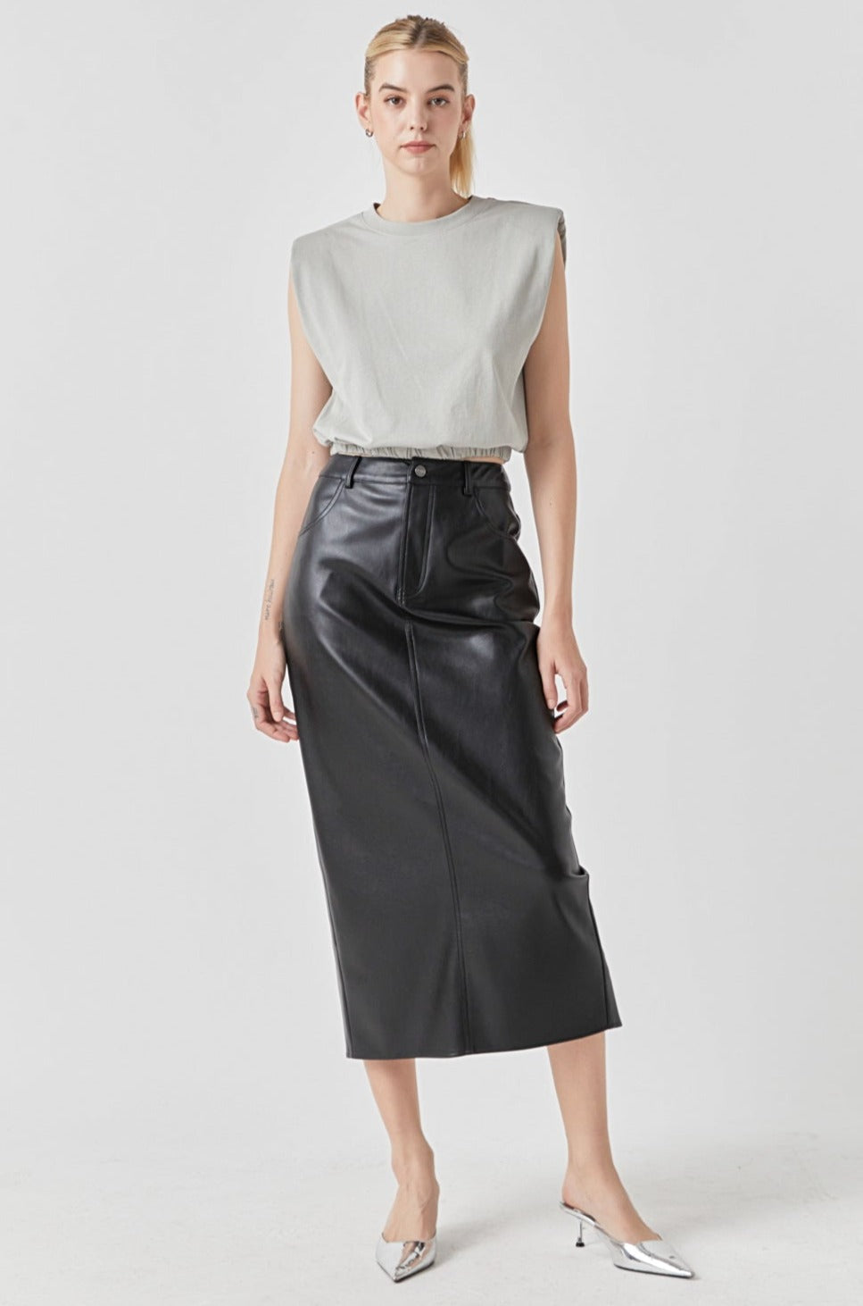 GREY LAB - Open Back Cropped Top - TOPS available at Objectrare