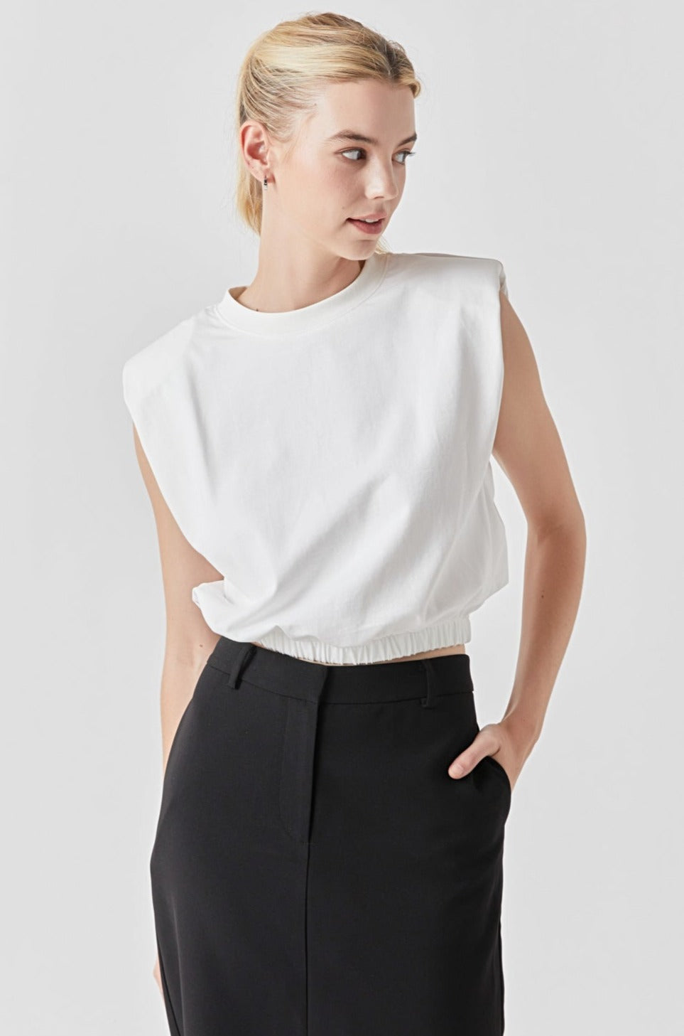 GREY LAB - Open Back Cropped Top - TOPS available at Objectrare