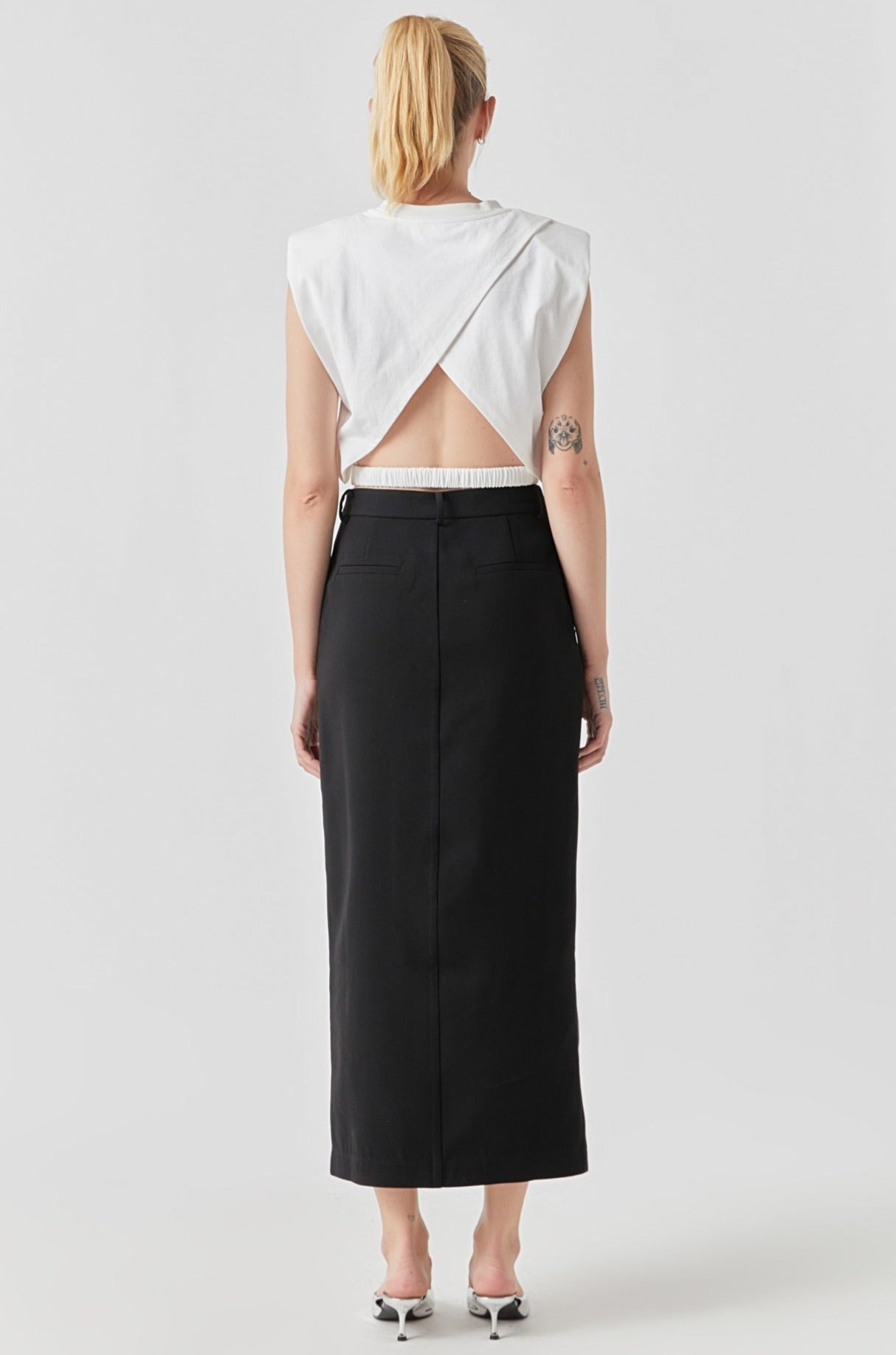 GREY LAB - Open Back Cropped Top - TOPS available at Objectrare
