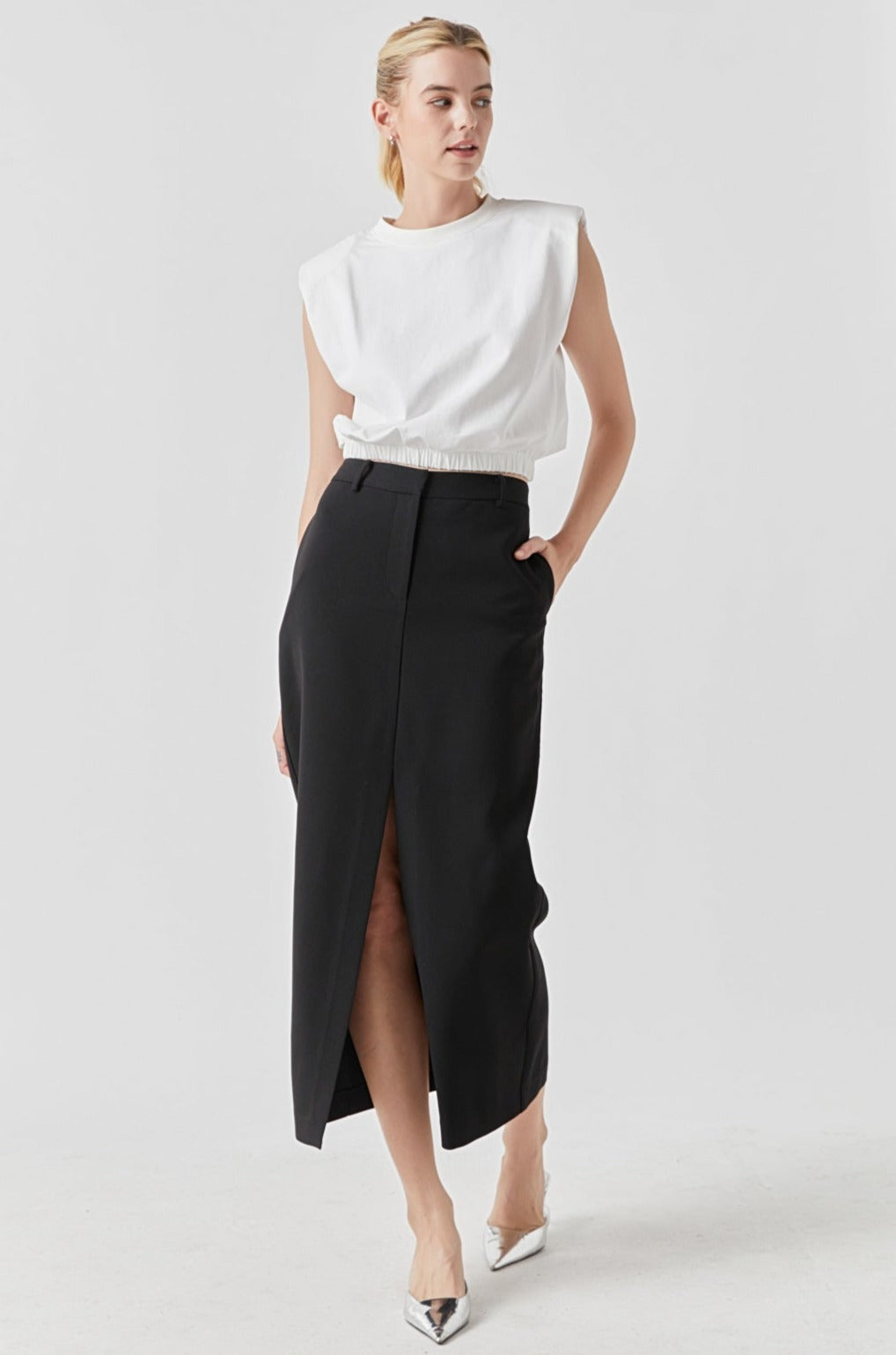 GREY LAB - Open Back Cropped Top - TOPS available at Objectrare