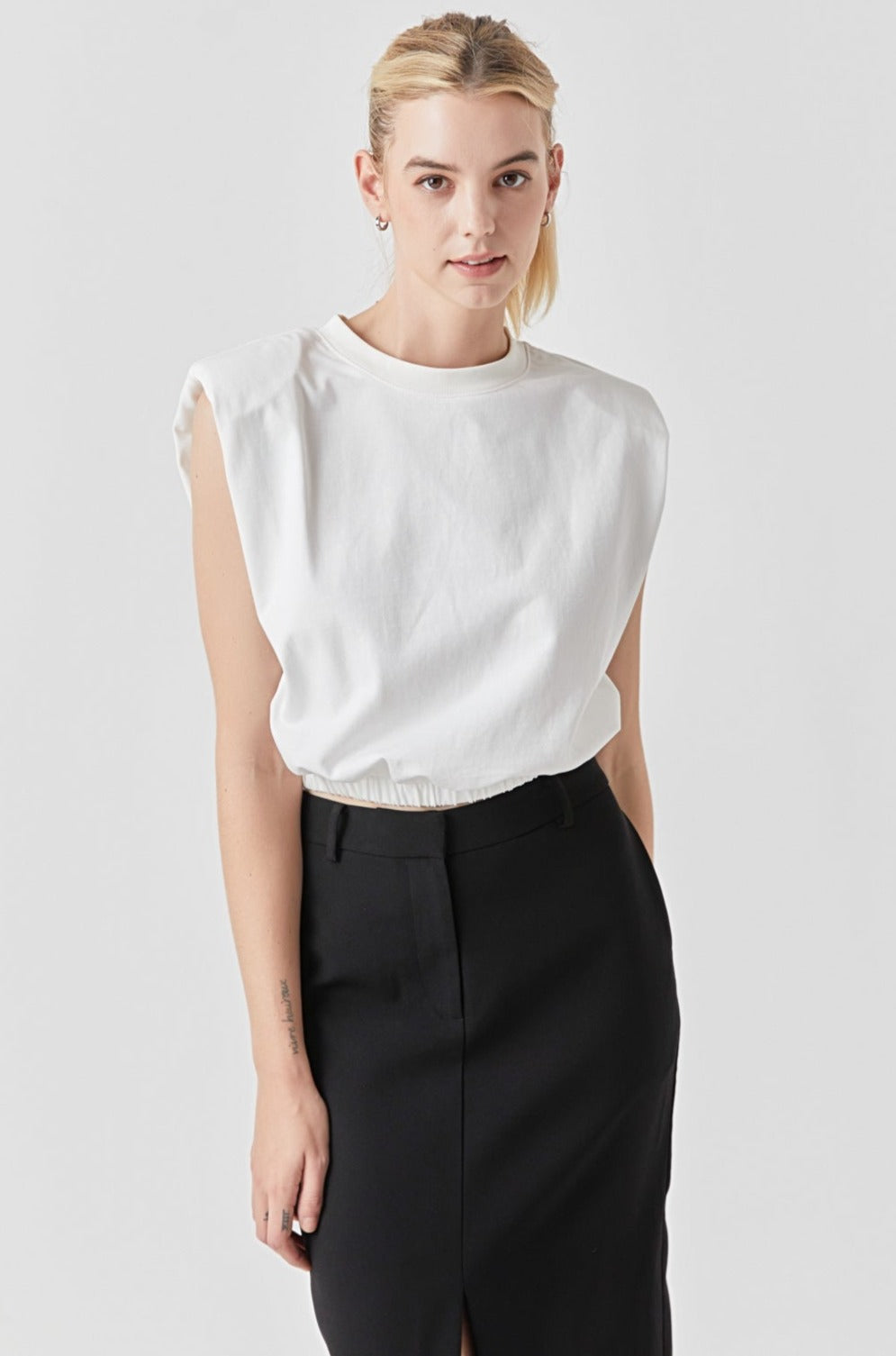 GREY LAB - Open Back Cropped Top - TOPS available at Objectrare