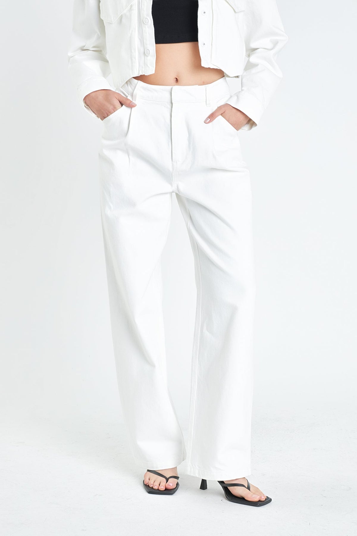 GREY LAB - Wide Leg High Waisted Pants - PANTS available at Objectrare