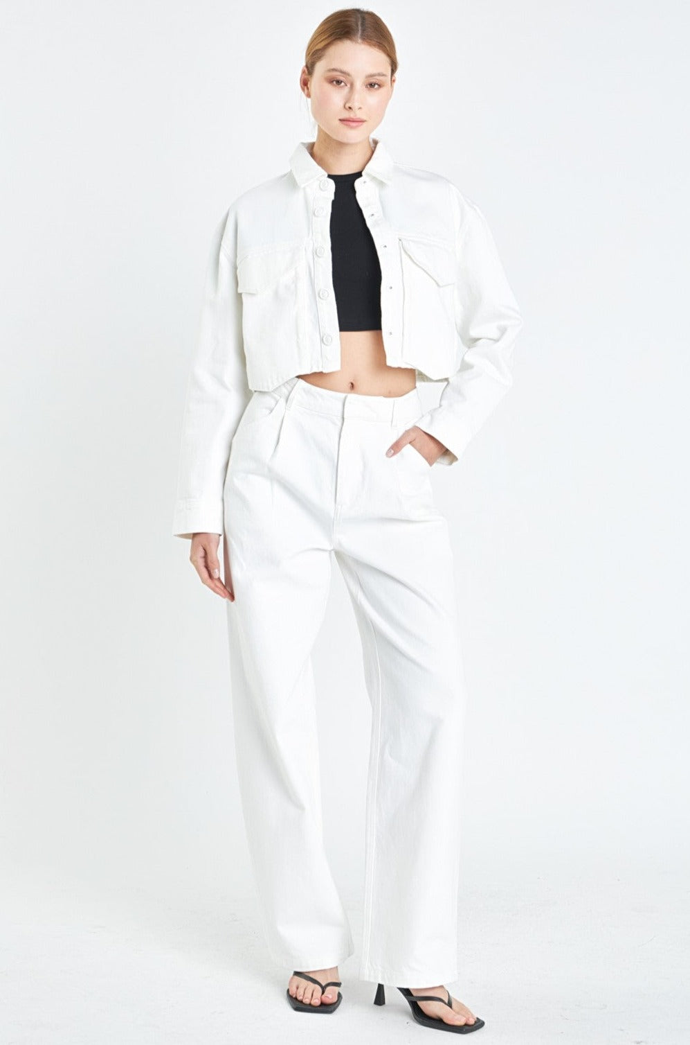 GREY LAB - Wide Leg High Waisted Pants - PANTS available at Objectrare