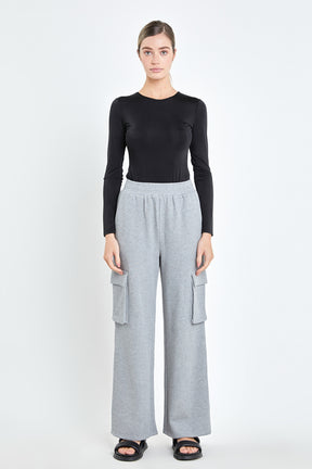 GREY LAB - Wide Knit Pants with Pockets - PANTS available at Objectrare