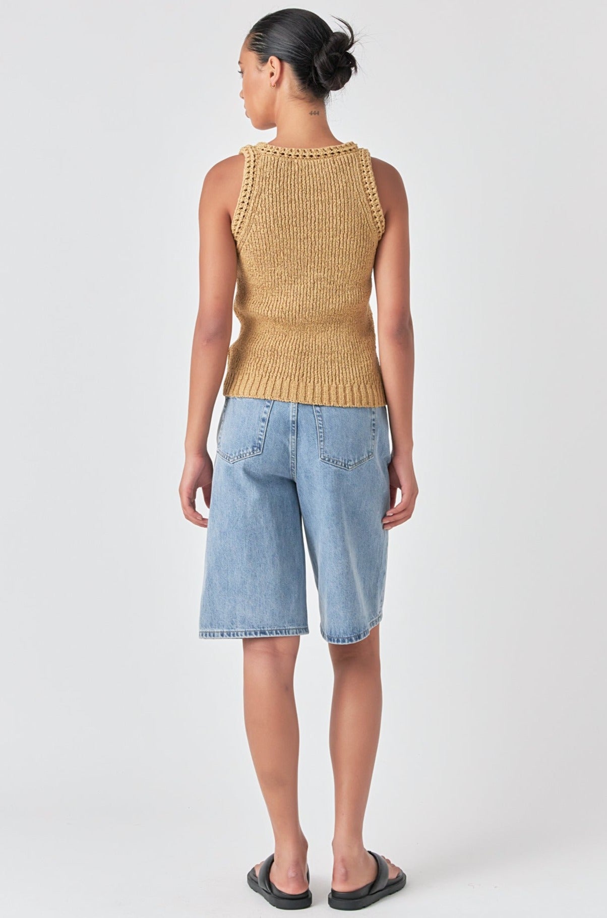 GREY LAB - Round Neck Sleeveless Knit Top - TOPS available at Objectrare