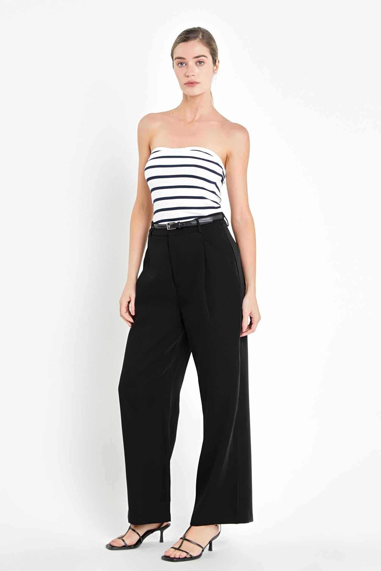 ENGLISH FACTORY - Strapless Striped Knit Top - TOPS available at Objectrare