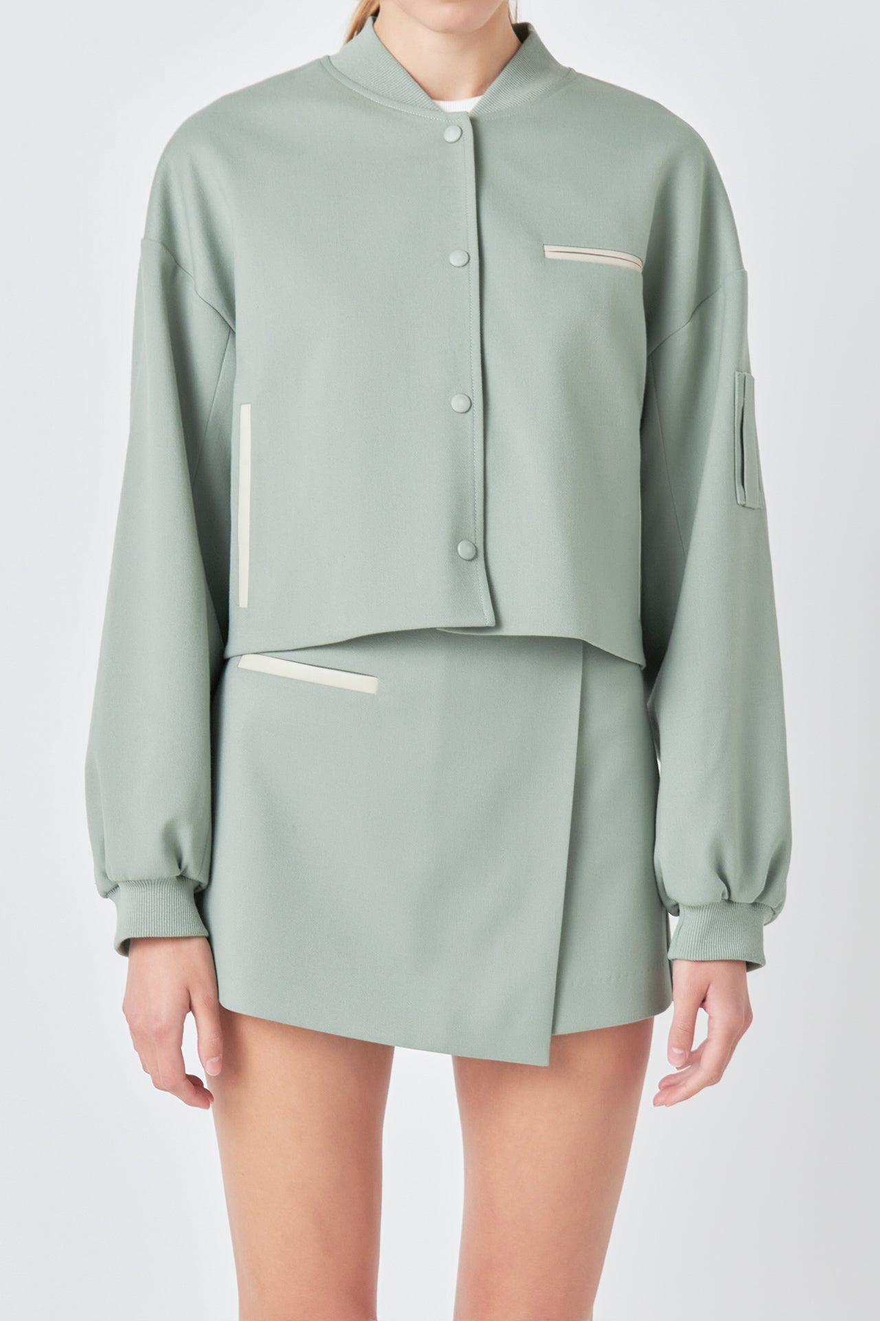GREY LAB - Cropped Bomber Jacket - JACKETS available at Objectrare
