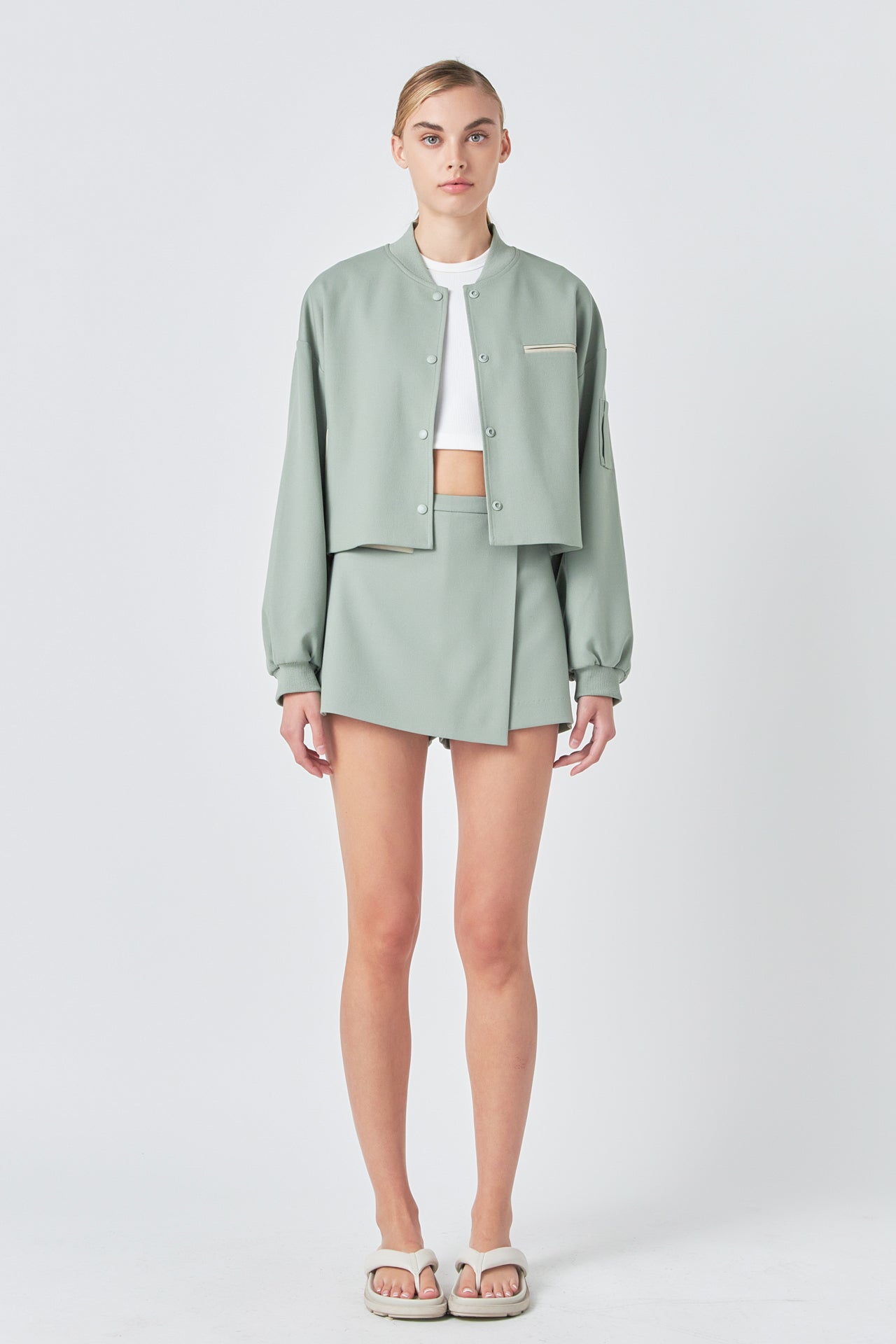 GREY LAB - Cropped Bomber Jacket - JACKETS available at Objectrare