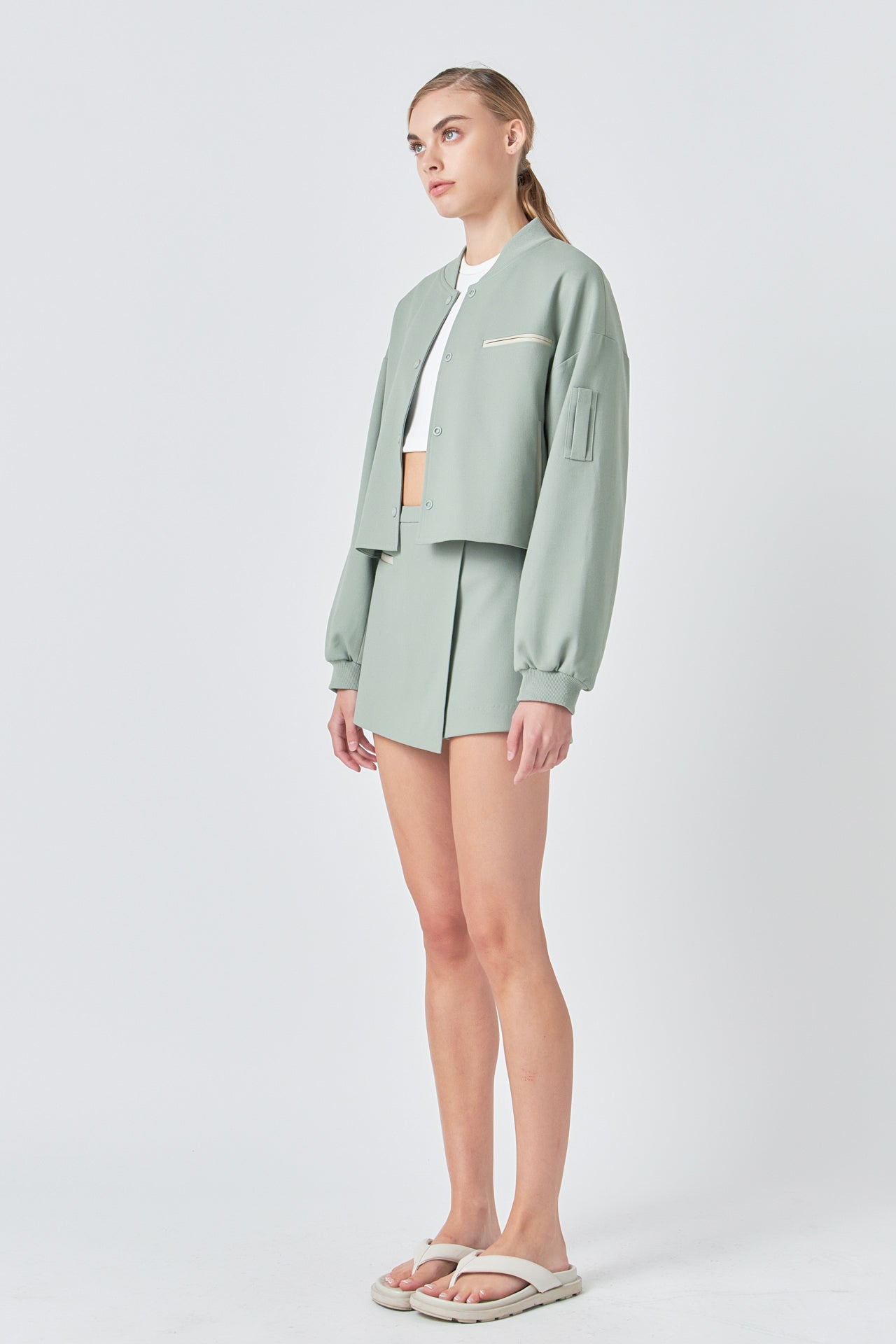 GREY LAB - Cropped Bomber Jacket - JACKETS available at Objectrare