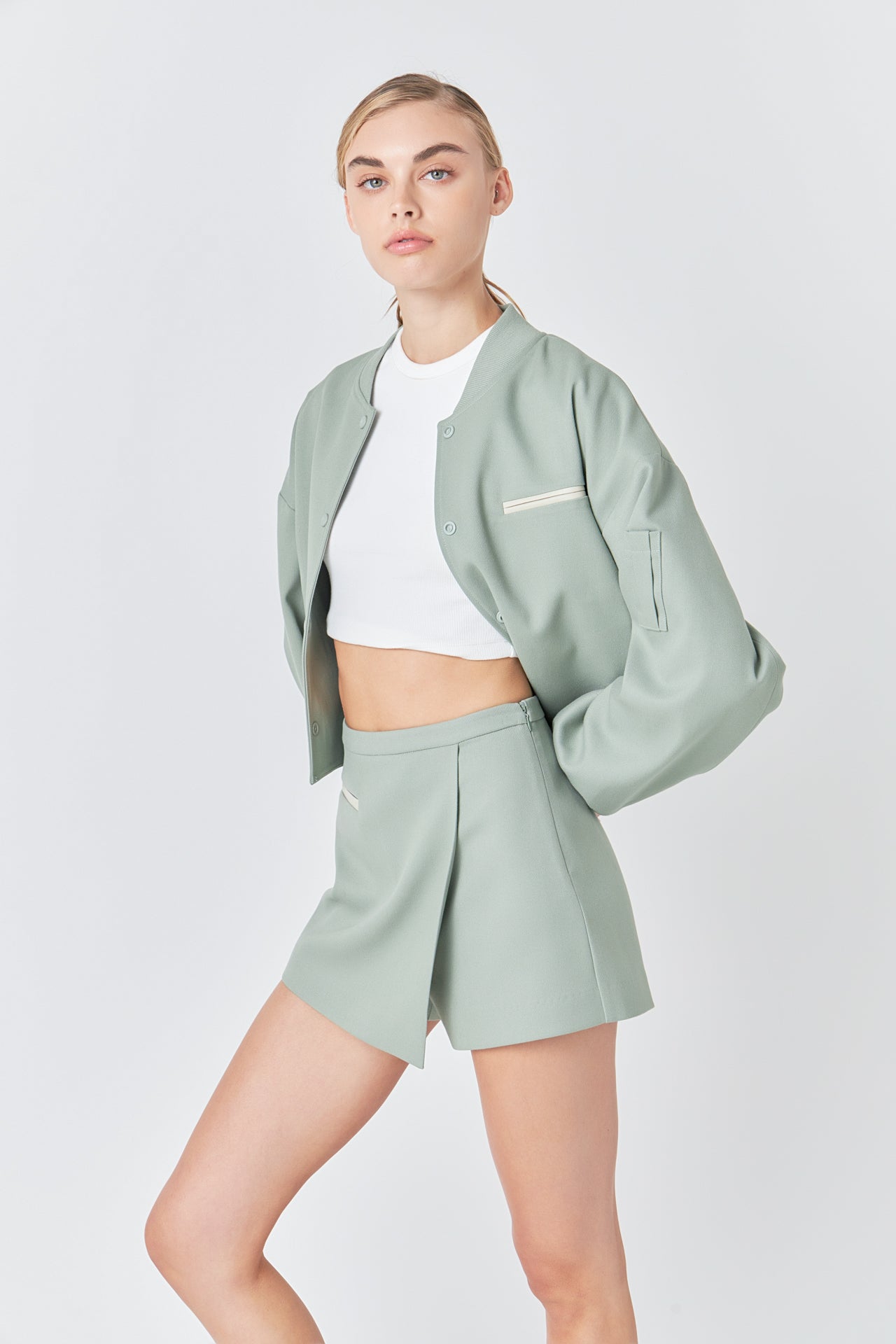GREY LAB - Cropped Bomber Jacket - JACKETS available at Objectrare