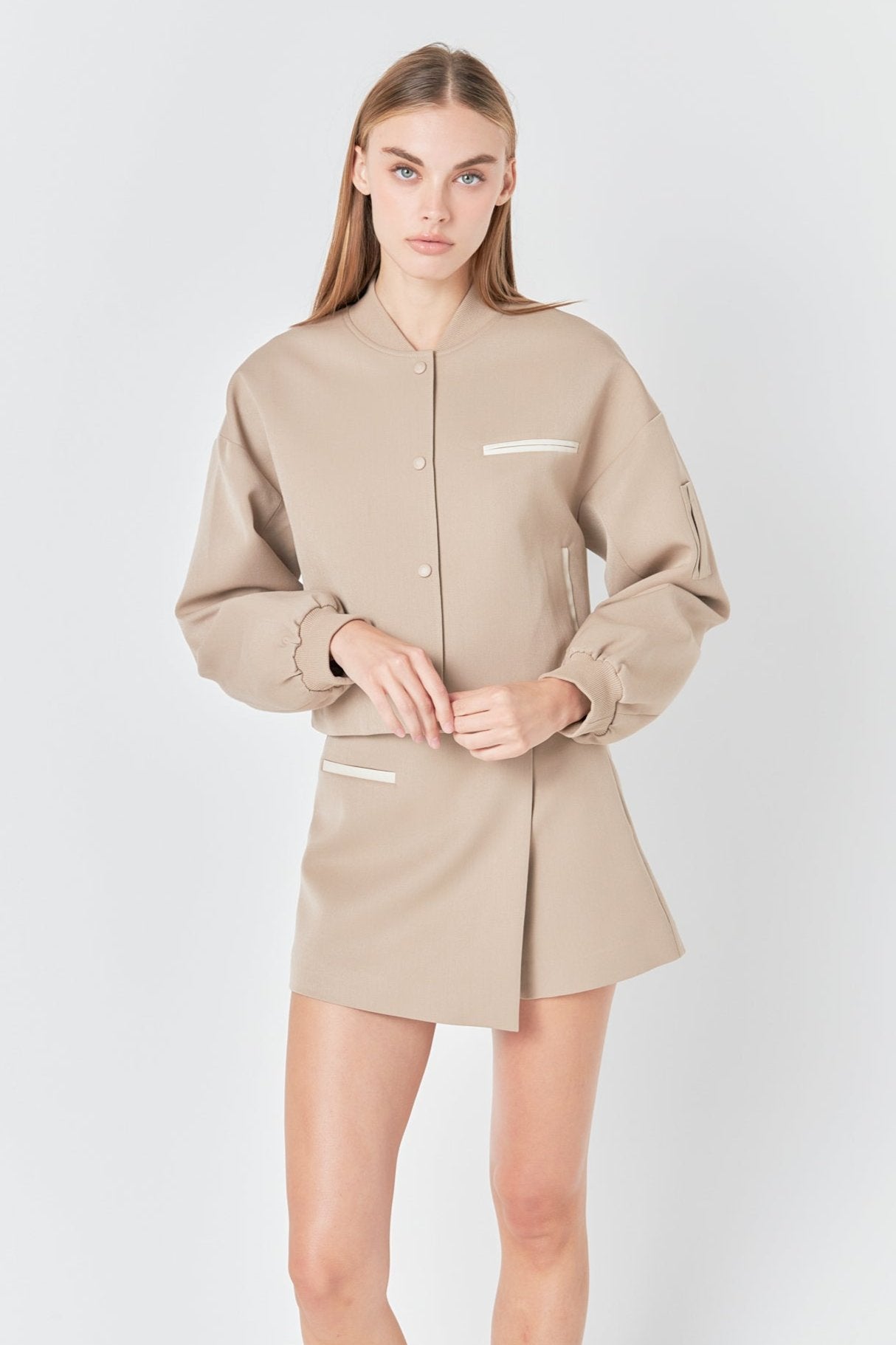 GREY LAB - Cropped Bomber Jacket - JACKETS available at Objectrare