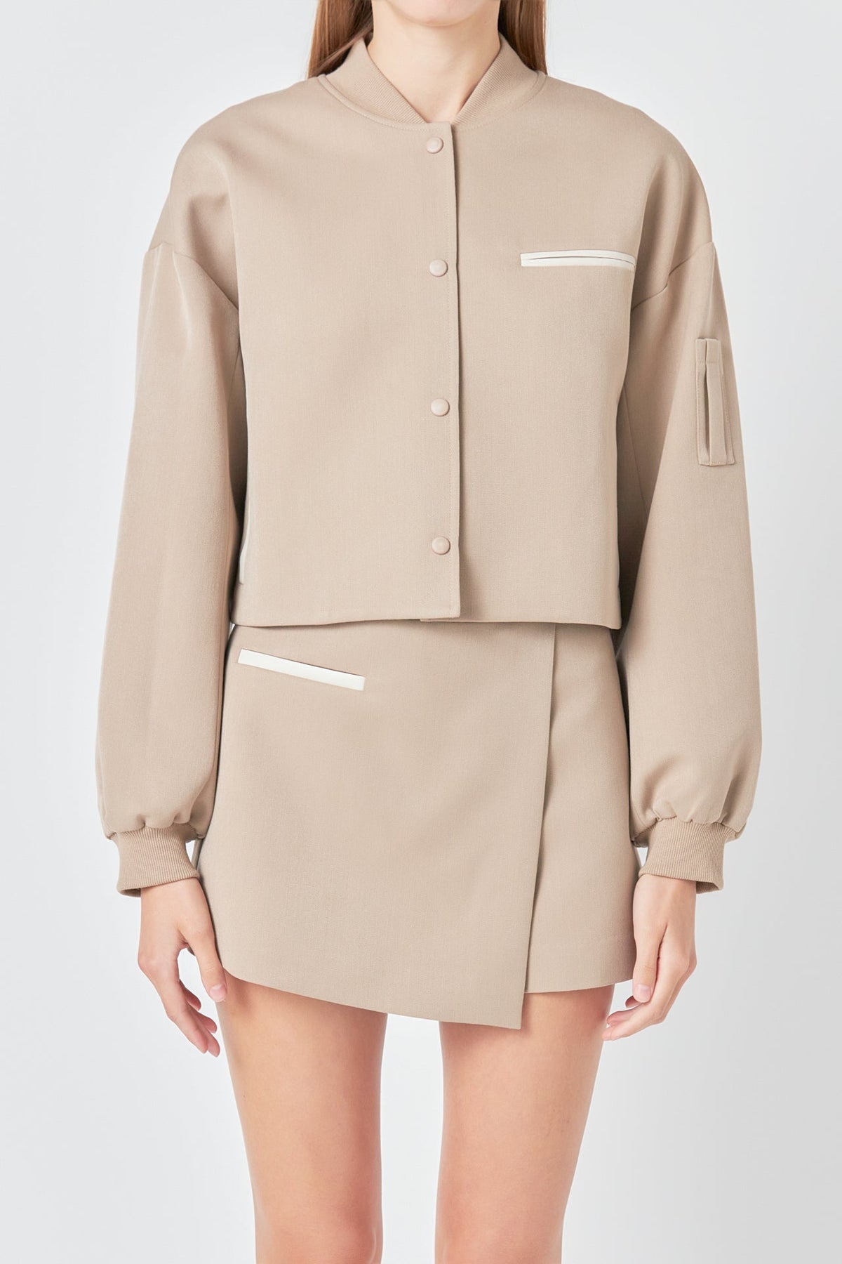 GREY LAB - Cropped Bomber Jacket - JACKETS available at Objectrare