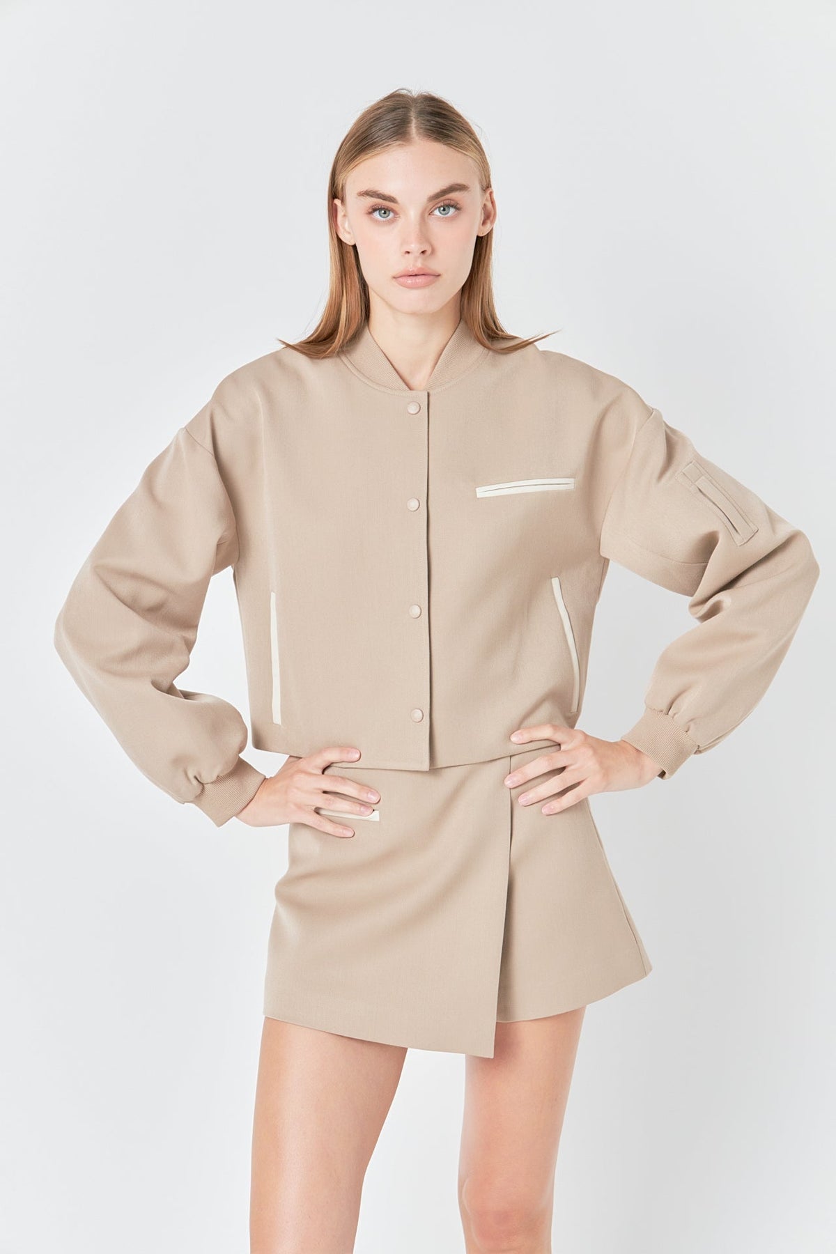 GREY LAB - Cropped Bomber Jacket - JACKETS available at Objectrare