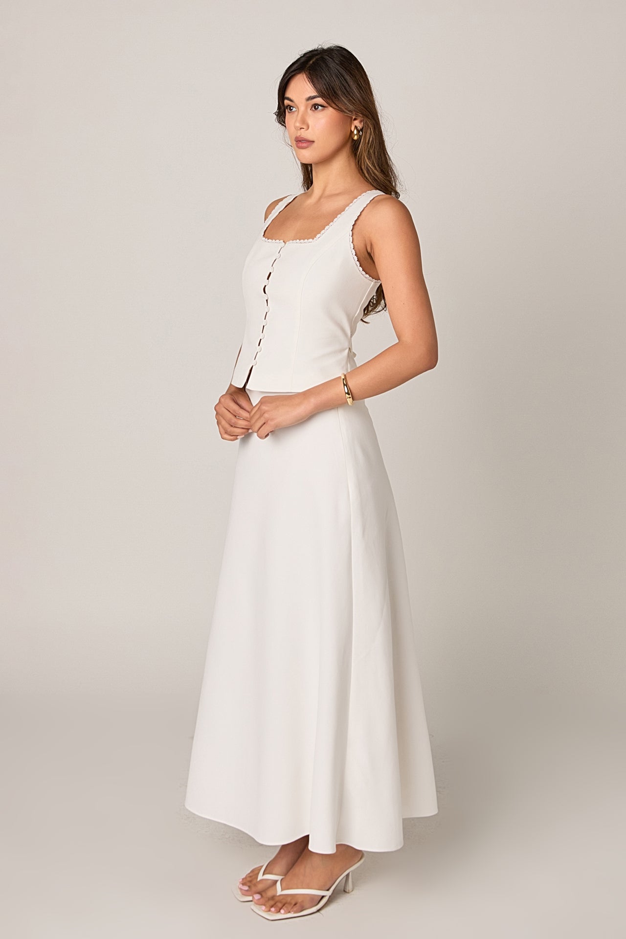 ENDLESS ROSE - Linen Maxi Skirt - SKIRTS available at Objectrare