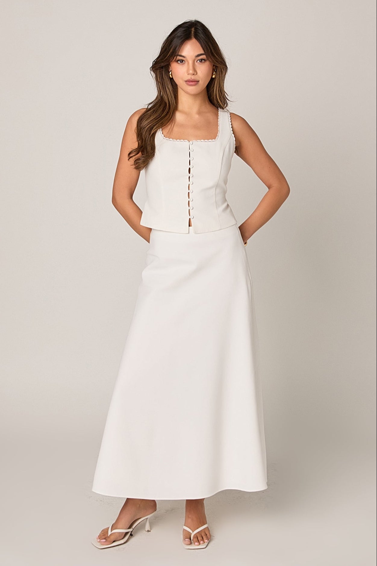 ENDLESS ROSE - Linen Maxi Skirt - SKIRTS available at Objectrare