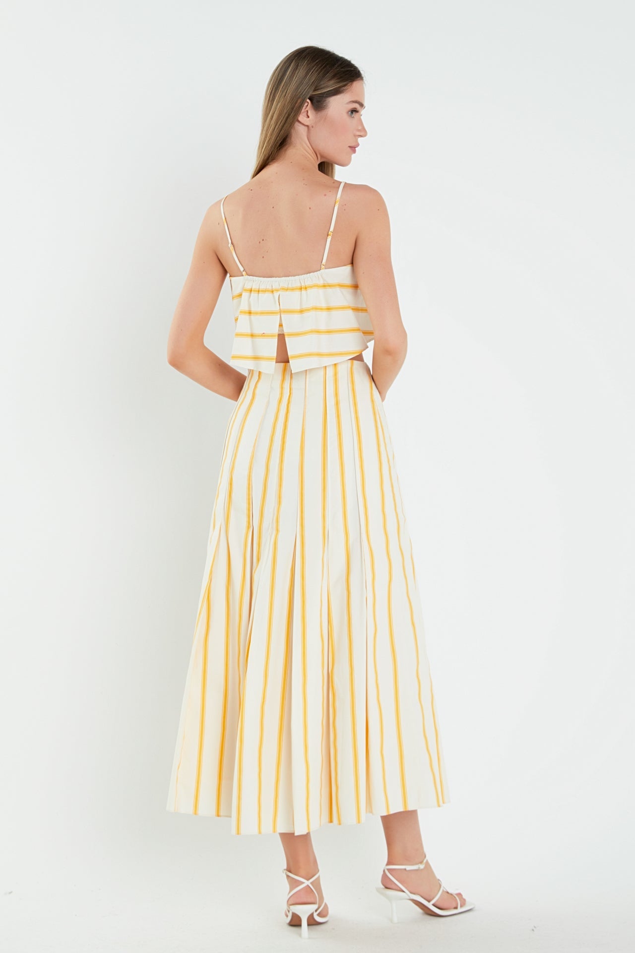 ENGLISH FACTORY - Stripe Poplin Cropped Tank Top - TOPS available at Objectrare