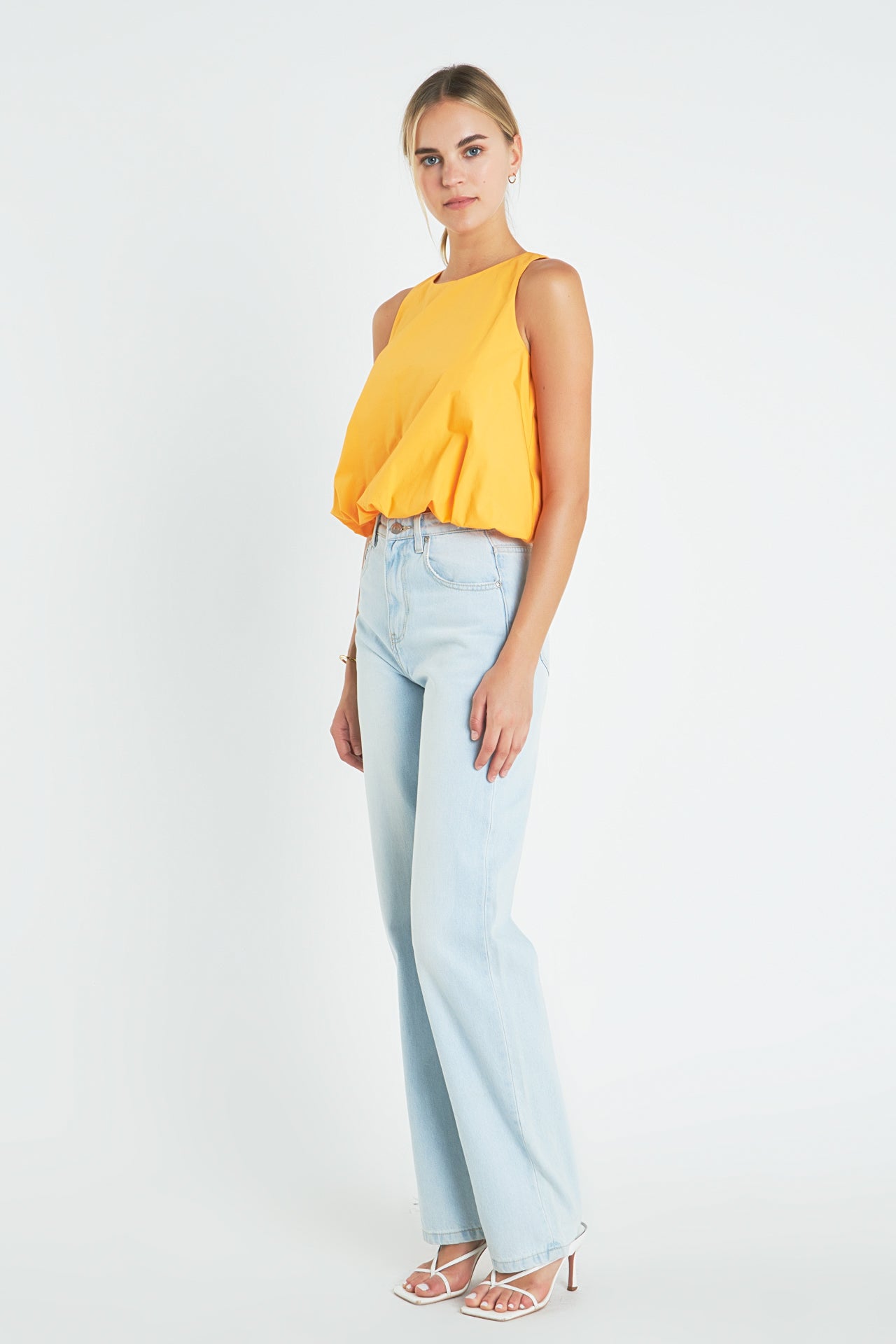 ENGLISH FACTORY - Sleeveless Bubble Cropped Top - TOPS available at Objectrare