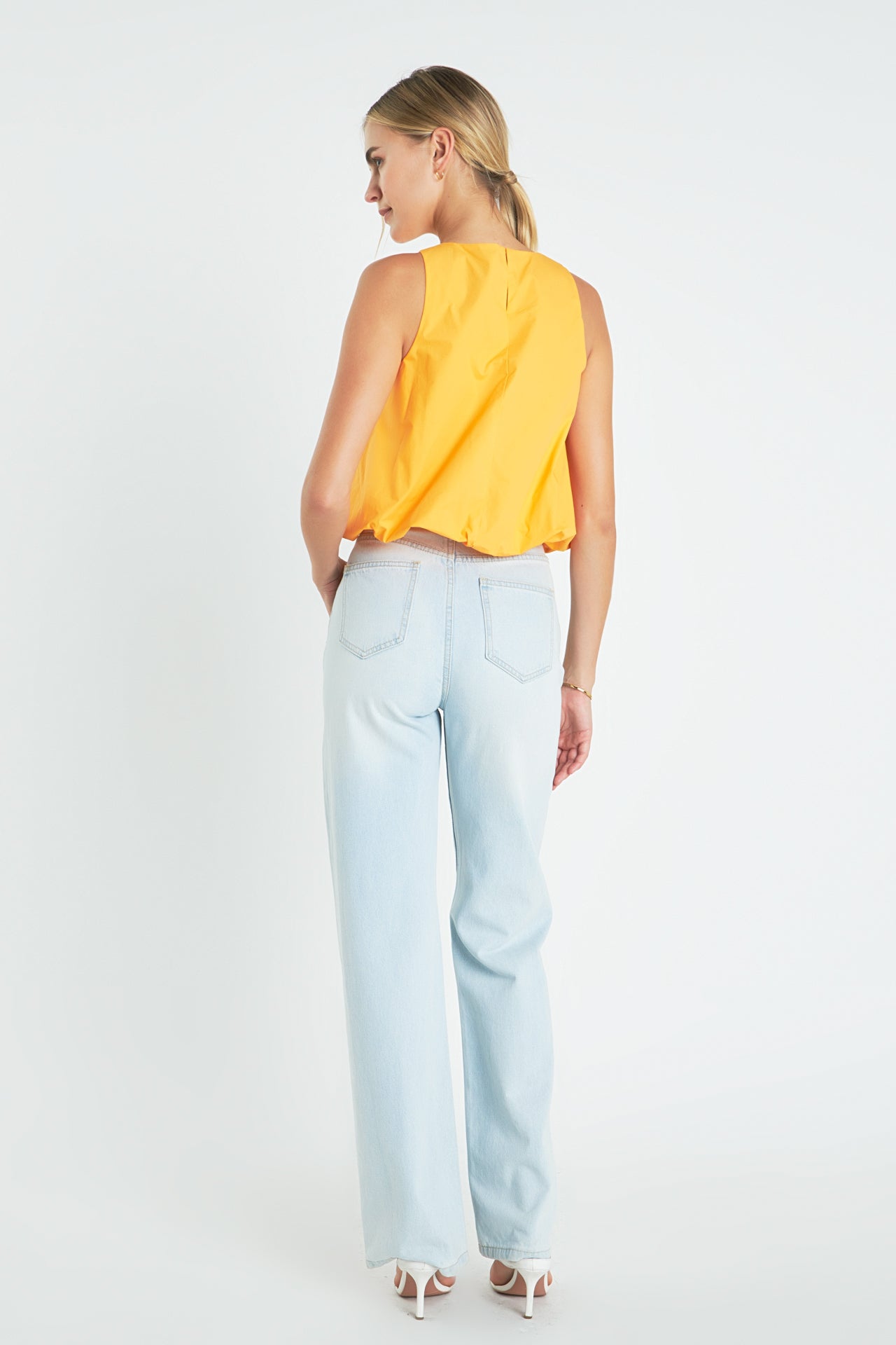 ENGLISH FACTORY - Sleeveless Bubble Cropped Top - TOPS available at Objectrare