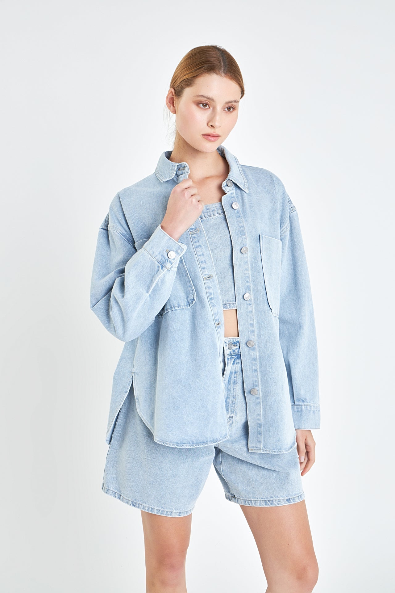 GREY LAB - Denim Pocket Shirt - TOPS available at Objectrare