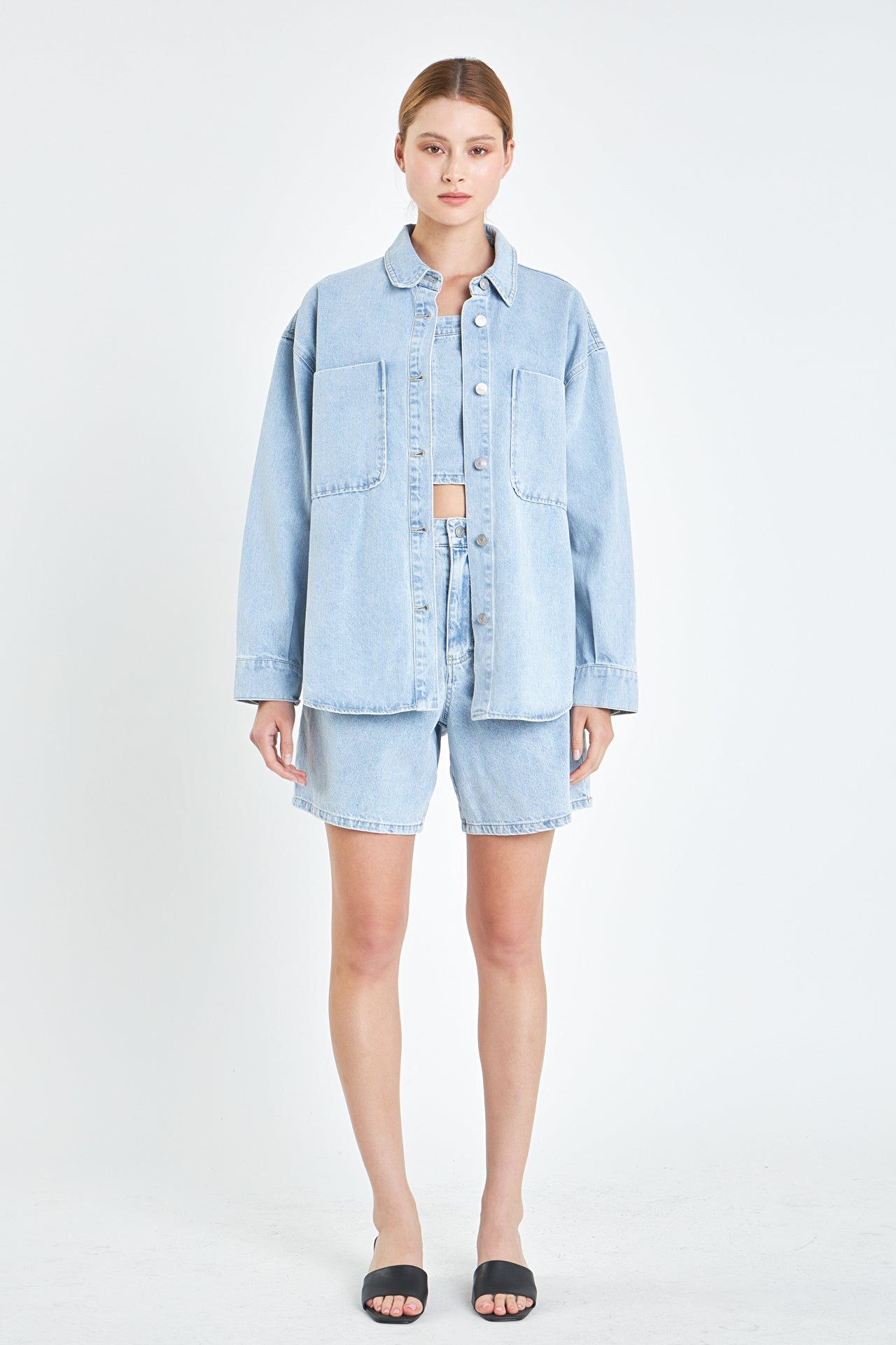 GREY LAB - Denim Pocket Shirt - TOPS available at Objectrare
