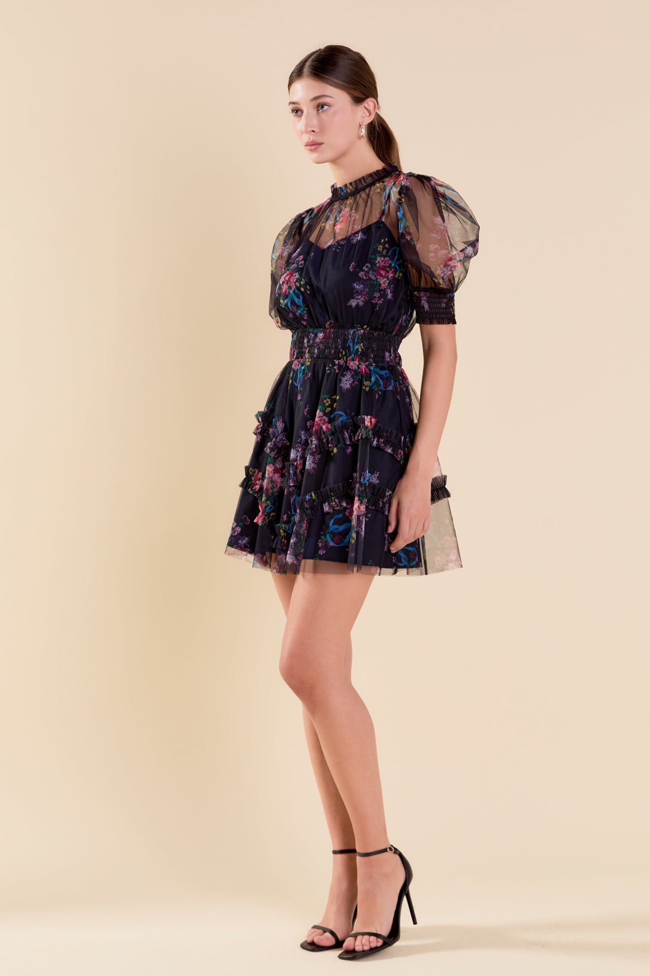 ENDLESS ROSE - Ruffled Mesh Mini Dress - DRESSES available at Objectrare