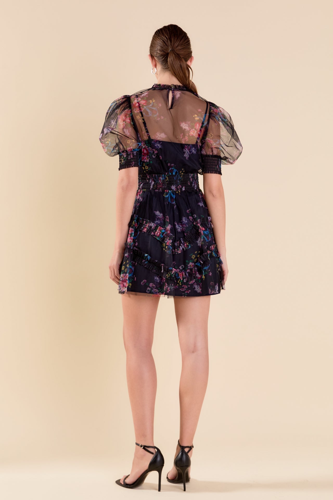 ENDLESS ROSE - Ruffled Mesh Mini Dress - DRESSES available at Objectrare