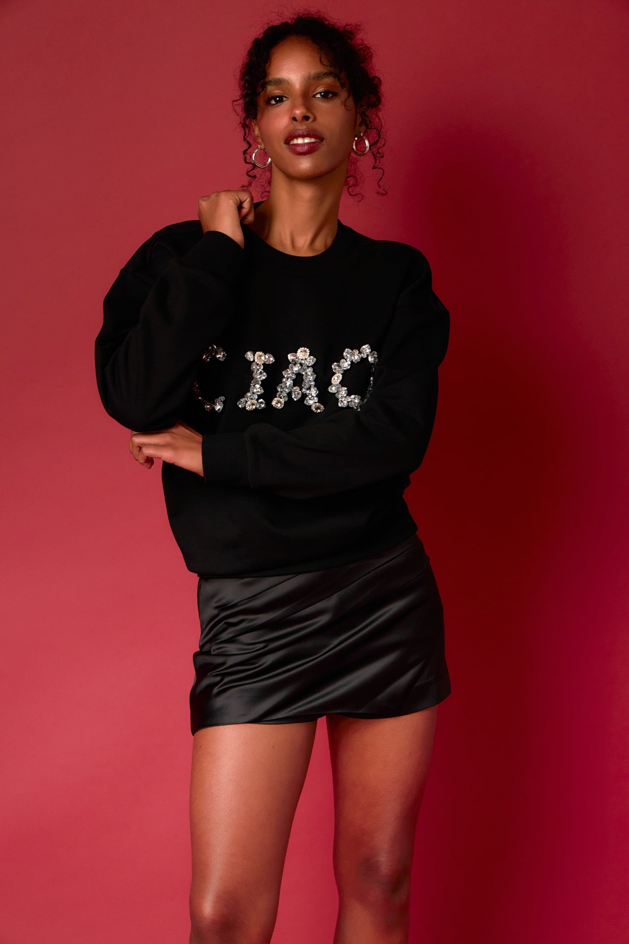 ENDLESS ROSE - Letter Patch Sweatshirt - TOPS available at Objectrare