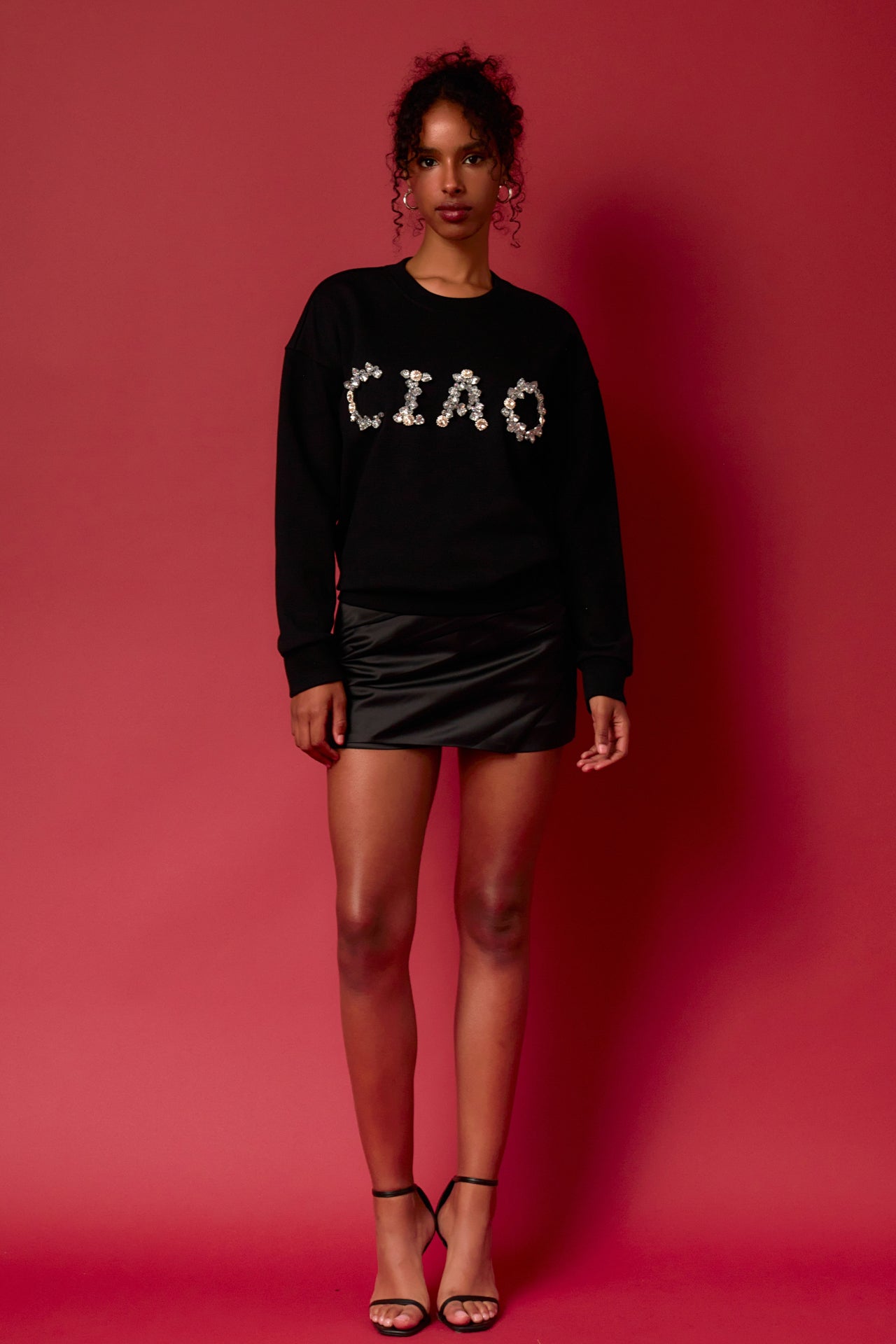 ENDLESS ROSE - Letter Patch Sweatshirt - TOPS available at Objectrare
