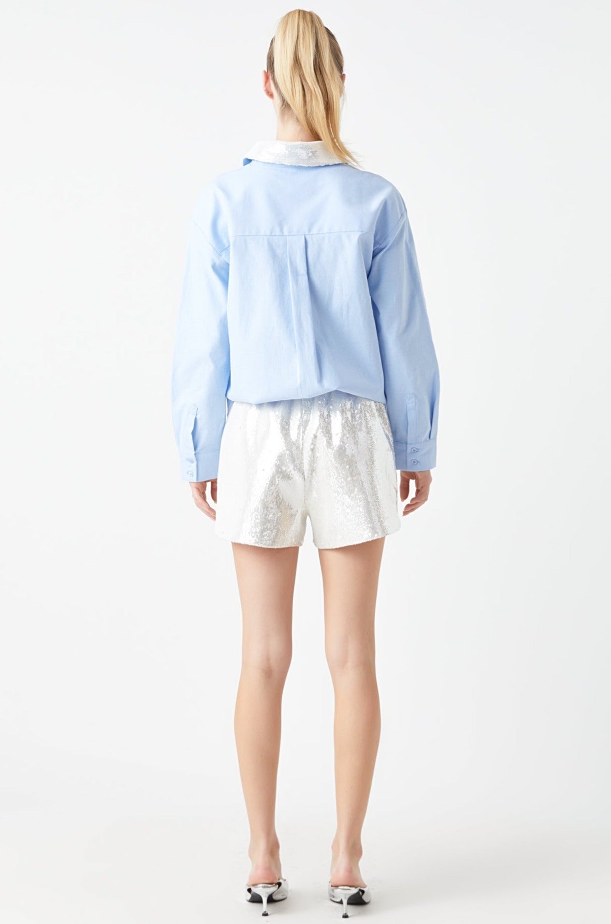 GREY LAB - Sequin Embellished Boxer Shorts - SHORTS available at Objectrare