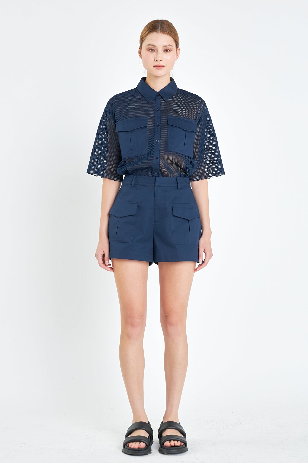 GREY LAB - Mesh Net Top with Pockets - TOPS available at Objectrare