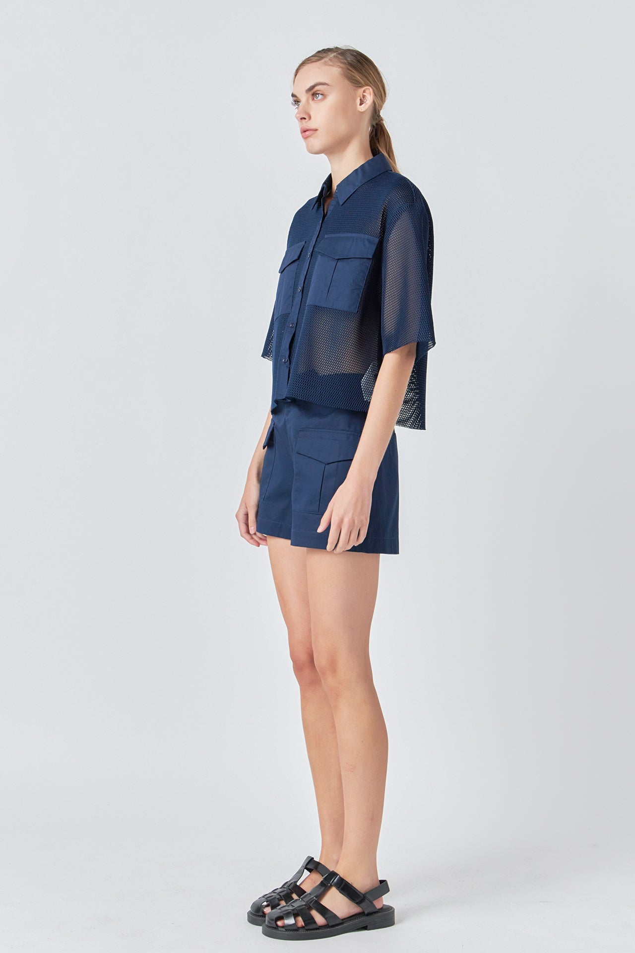 GREY LAB - High-Waisted Shorts with Pockets - SHORTS available at Objectrare