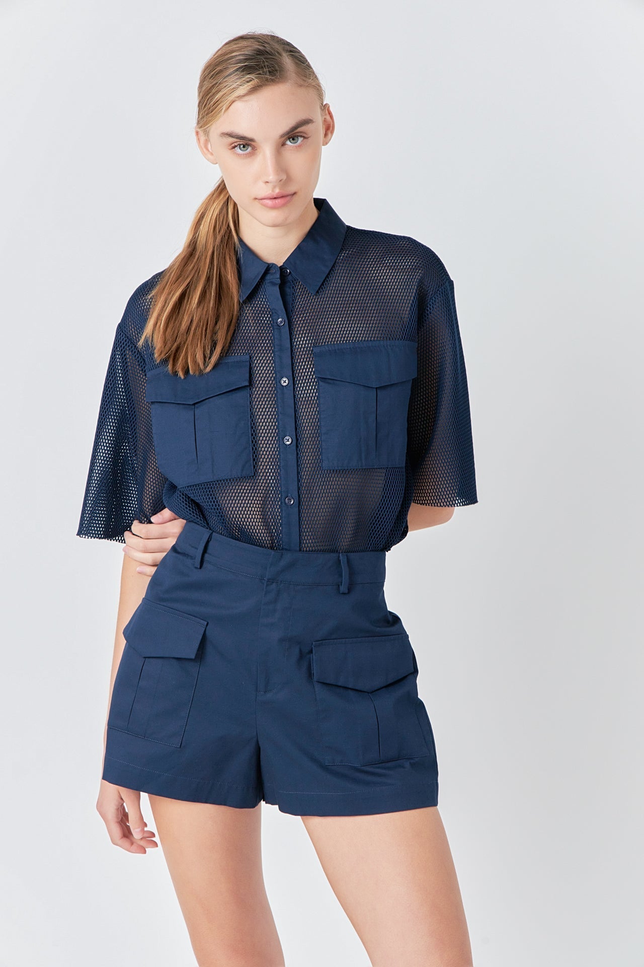 GREY LAB - High-Waisted Shorts with Pockets - SHORTS available at Objectrare