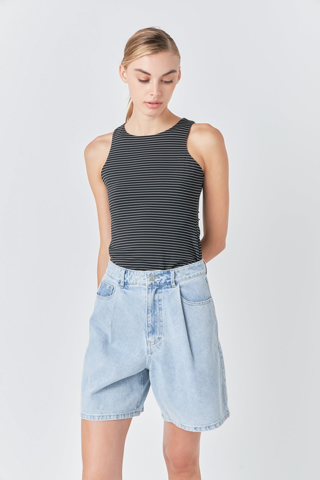 GREY LAB - Striped Bodysuit - BODYSUIT available at Objectrare