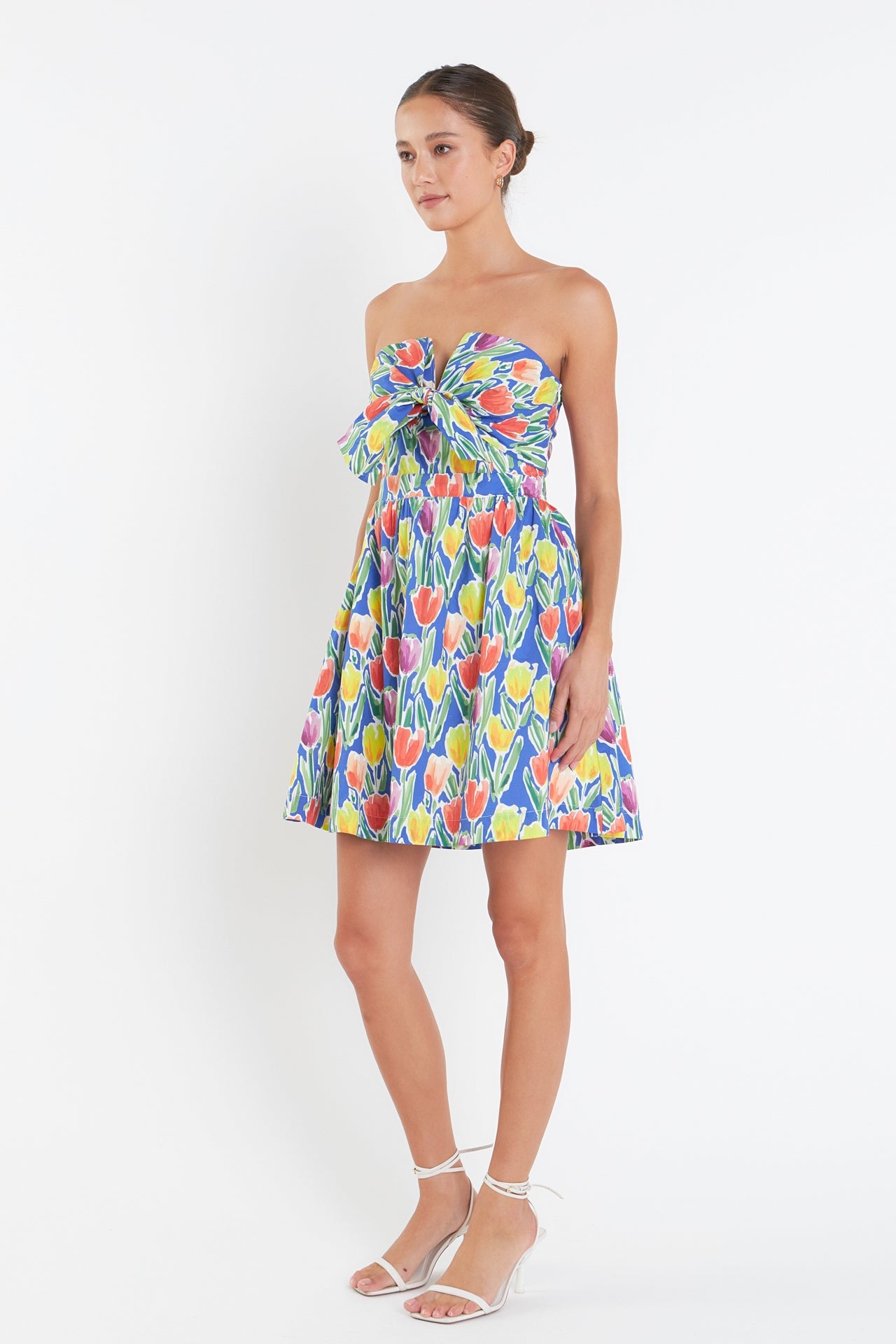 ENGLISH FACTORY - Front Tie Bustier Mini Dress - DRESSES available at Objectrare