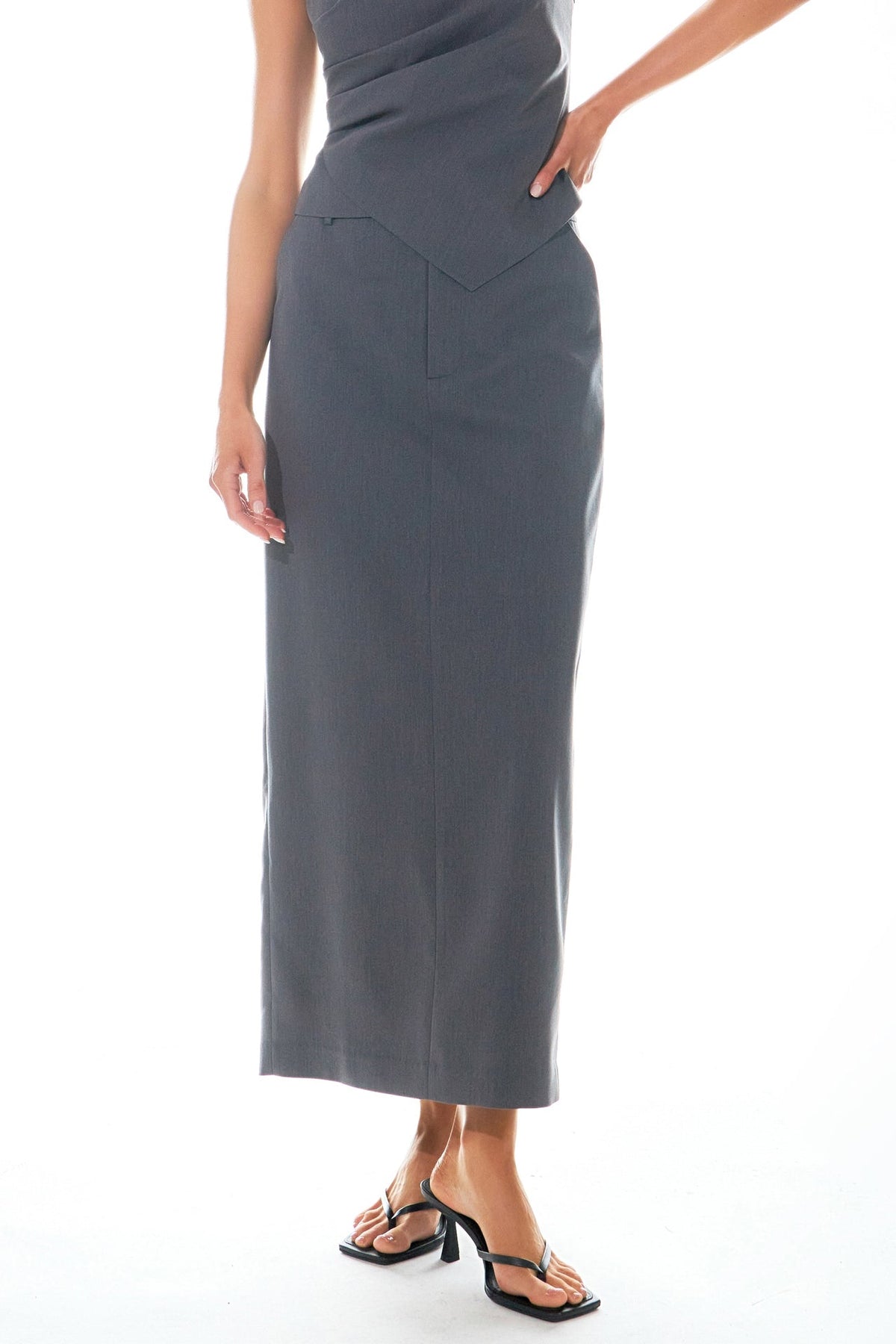 GREY LAB - Mid-Waisted Maxi Skirt - SKIRTS available at Objectrare