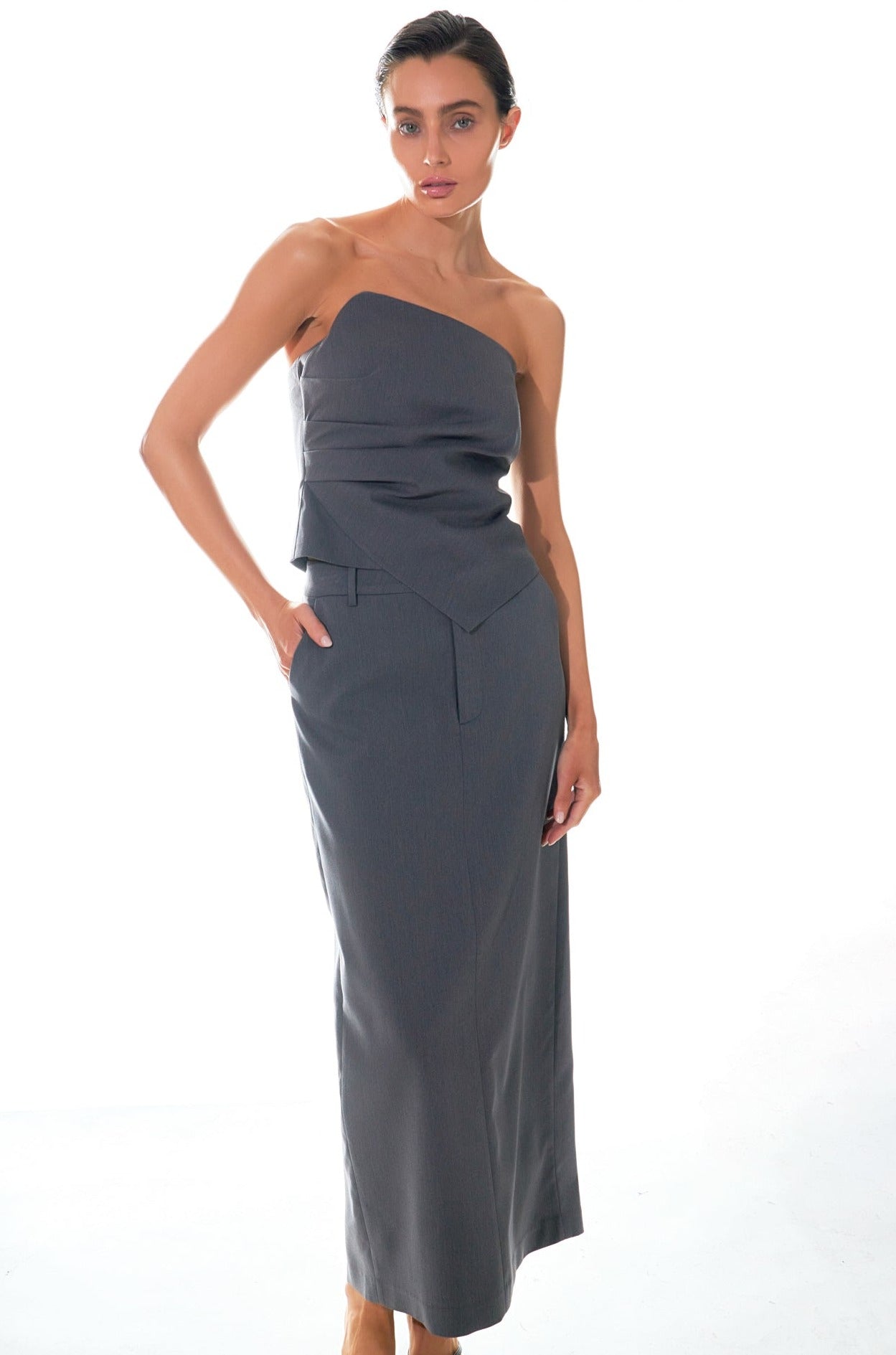 GREY LAB - Mid-Waisted Maxi Skirt - SKIRTS available at Objectrare