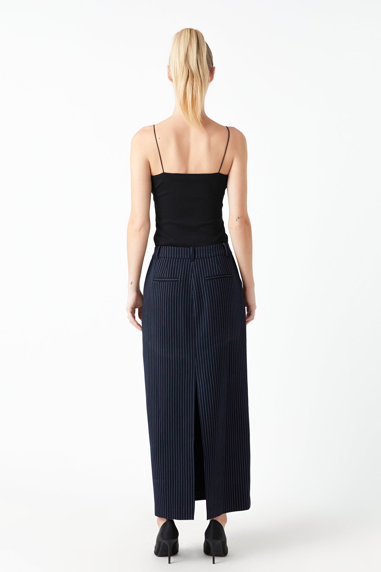GREY LAB - Mid-Waisted Striped Maxi Skirt - SKIRTS available at Objectrare